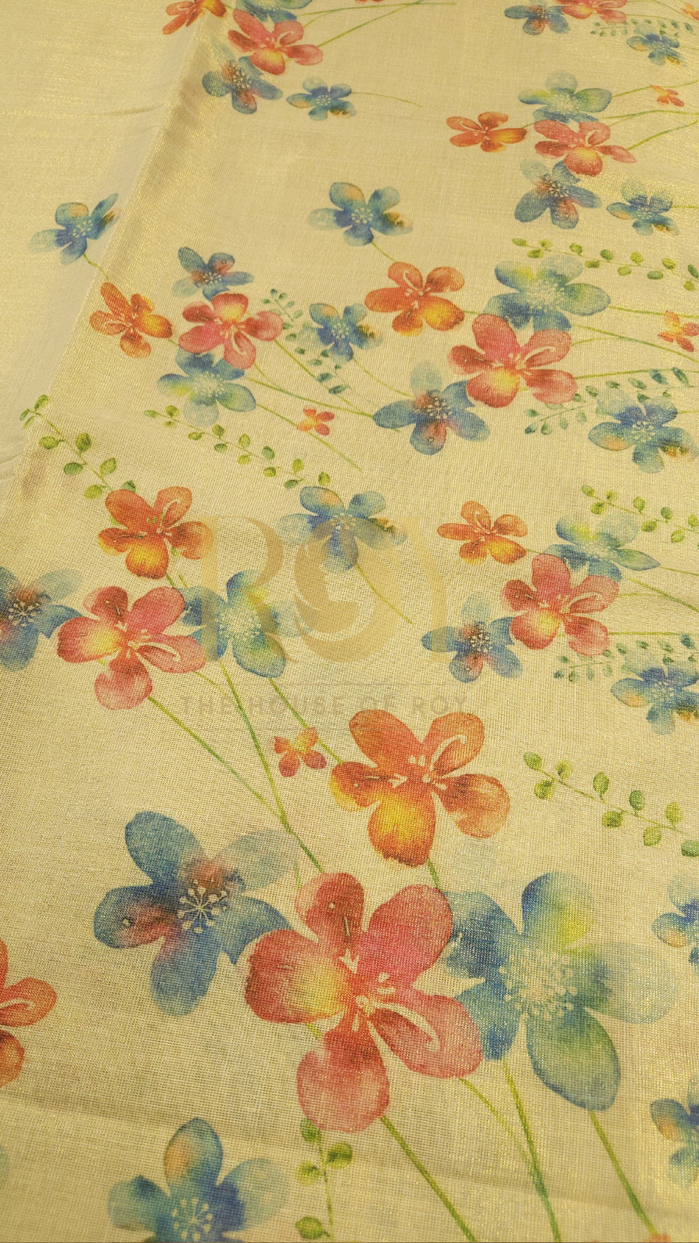 Multicolour Floral Tissue Silk Kasavu Saree