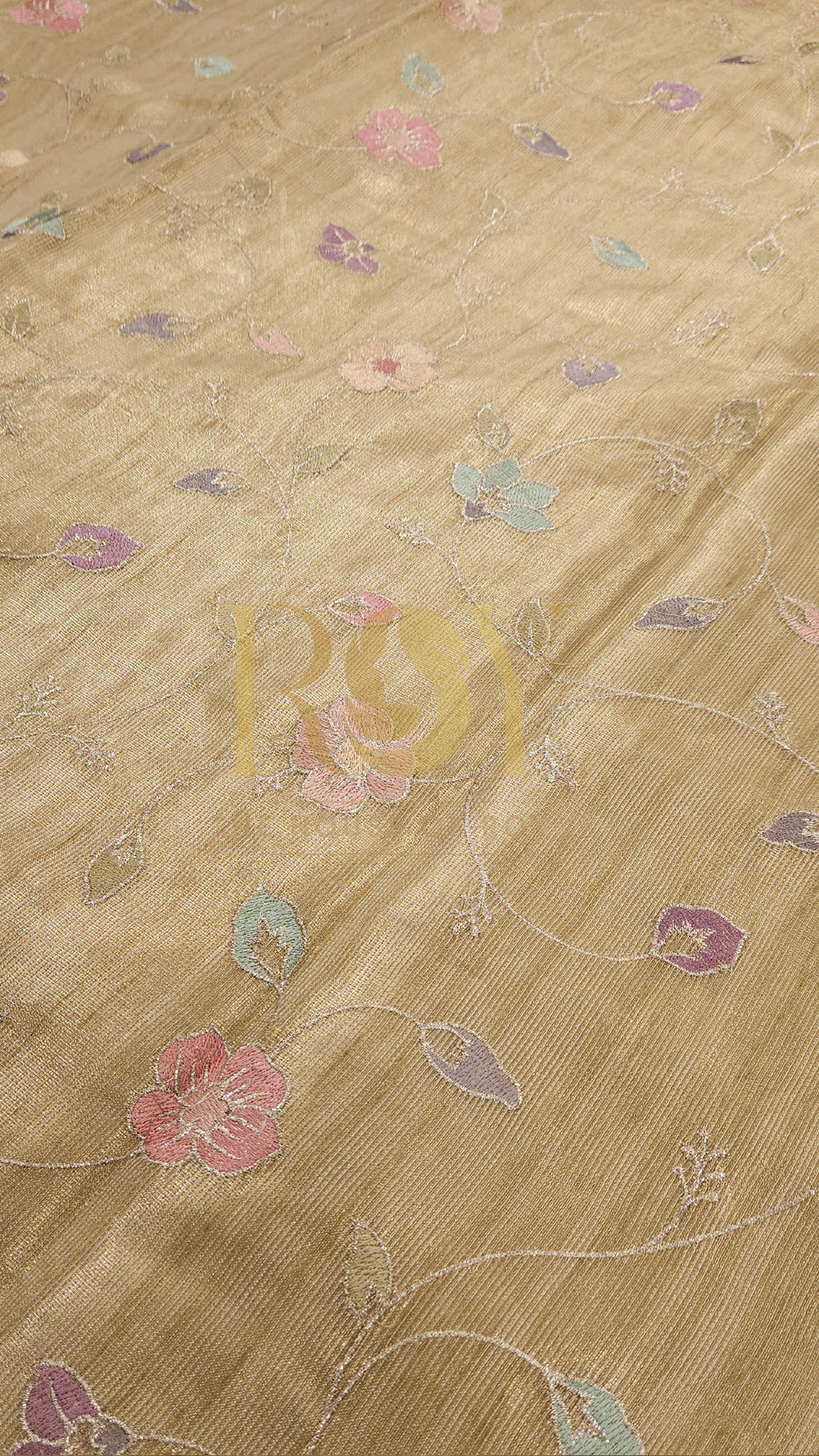 Golden Beige Tissue Kota Saree