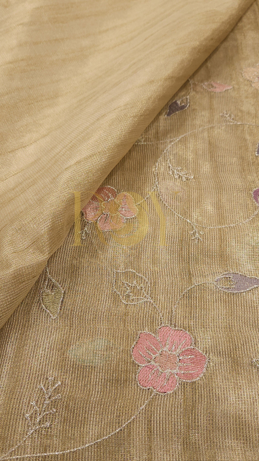 Golden Beige Tissue Kota Saree