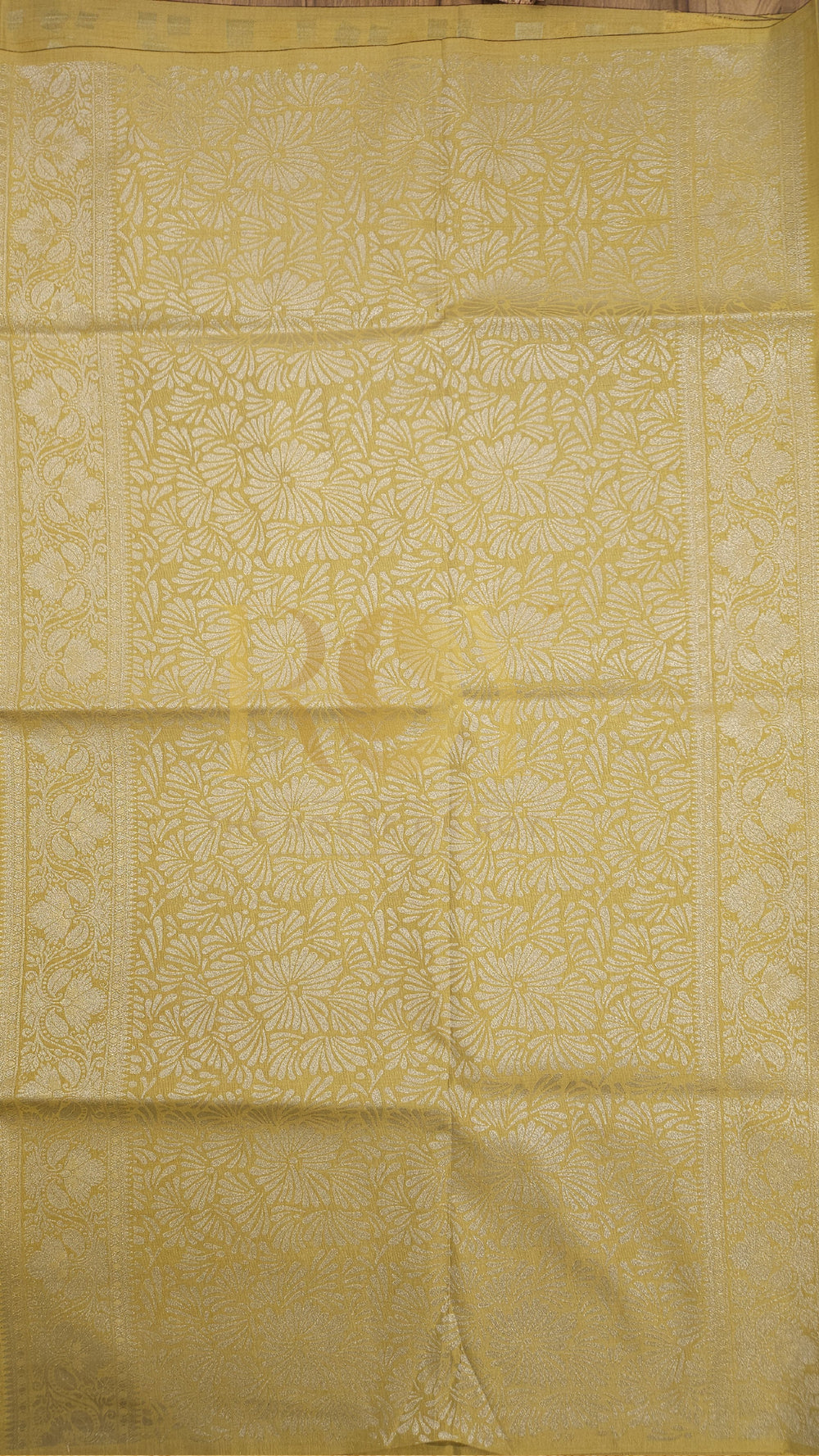 Golden ivory Embossed silk