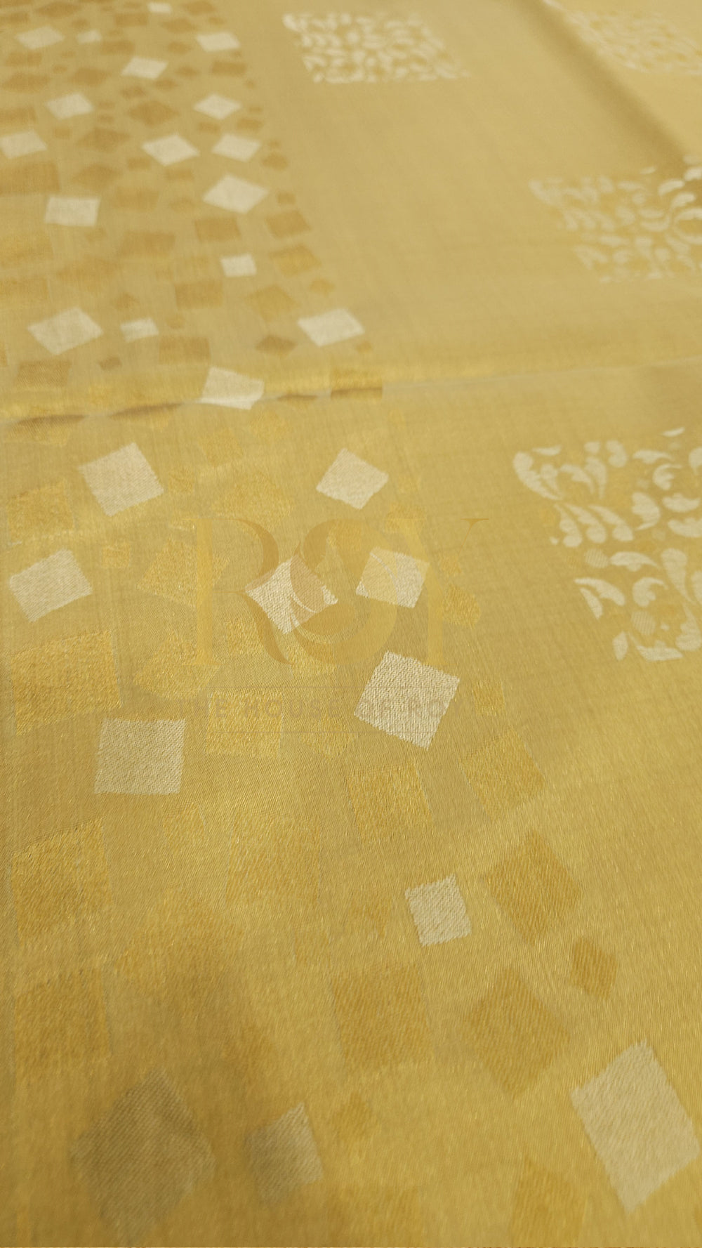 Golden ivory Embossed silk