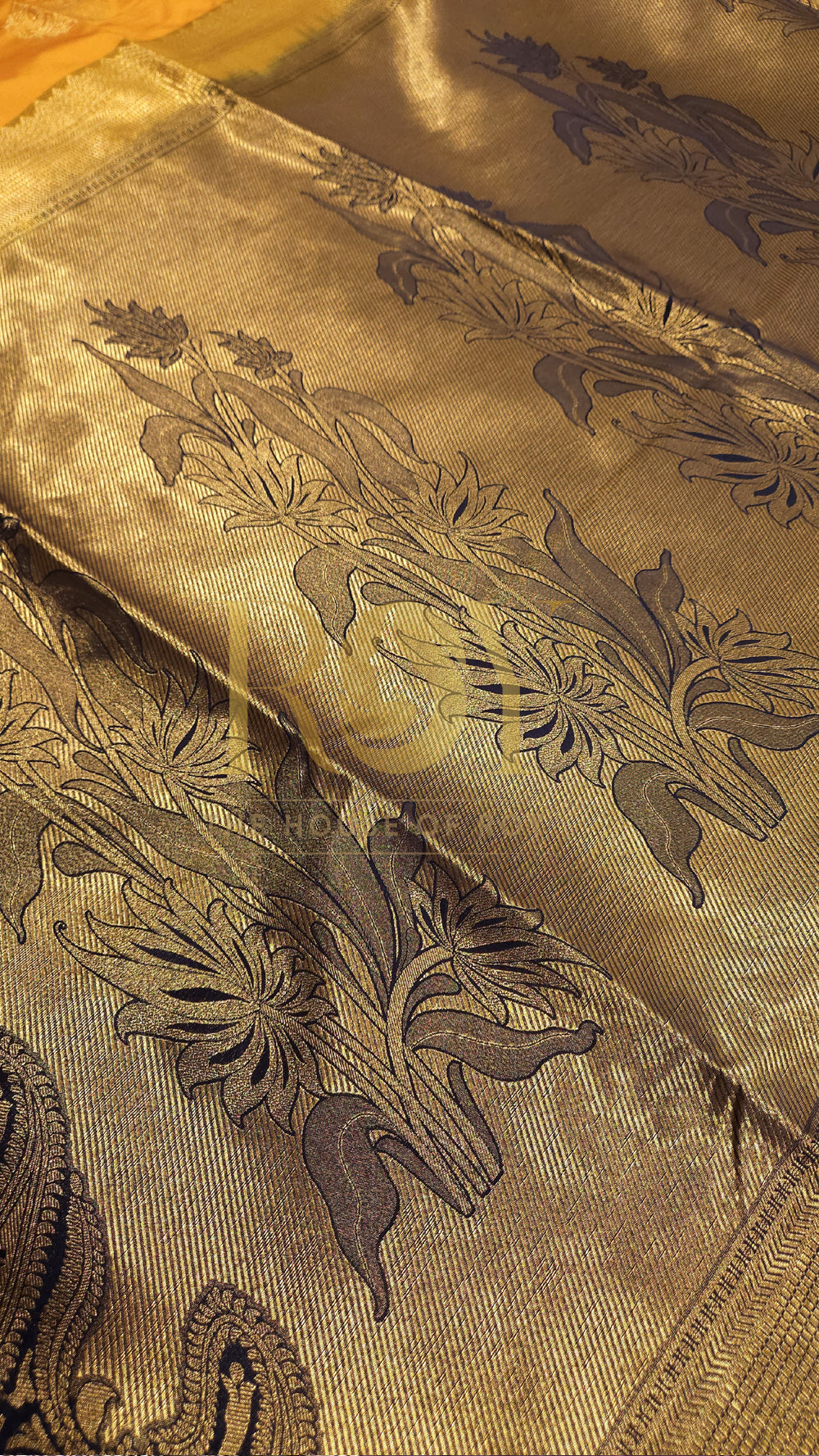 Golden Mustard Fancy Border Soft Silk Saree