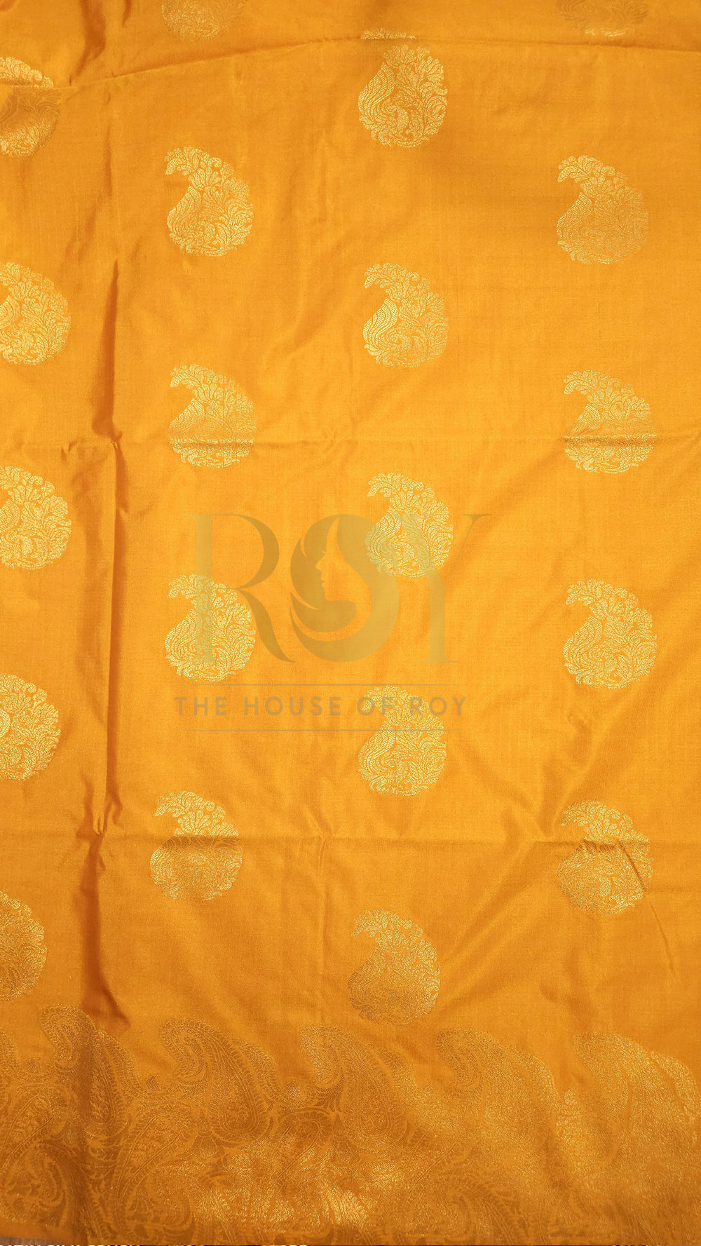 Golden Mustard Fancy Border Soft Silk Saree