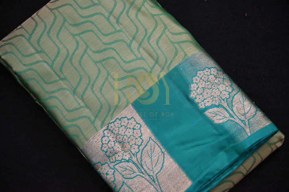 Green Silk Yarns Woven Saree