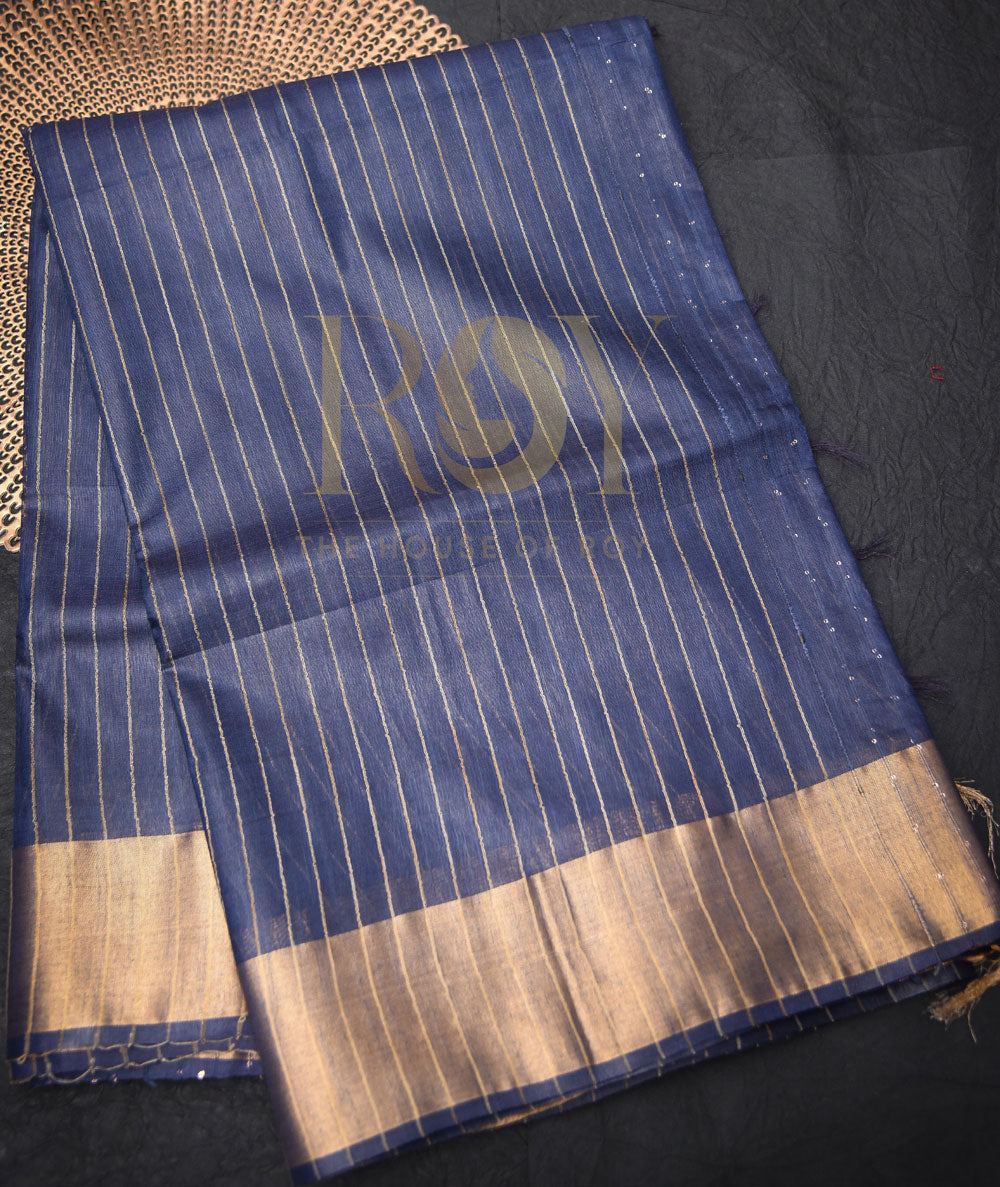 silk cotton saree blue