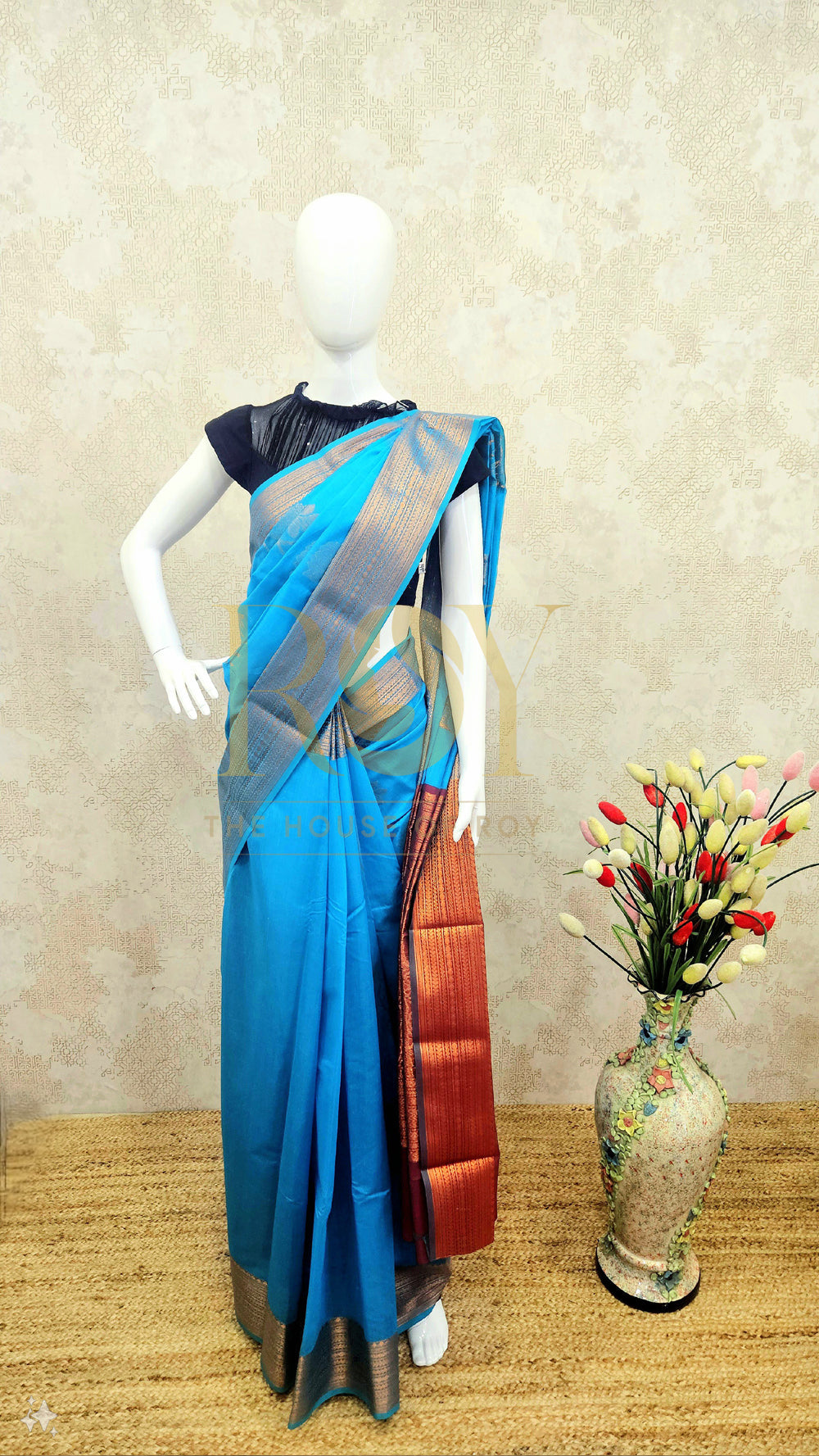 Blue Kota Cotton Saree