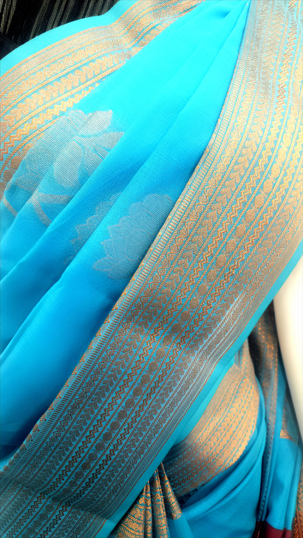 Blue Kota Cotton Saree