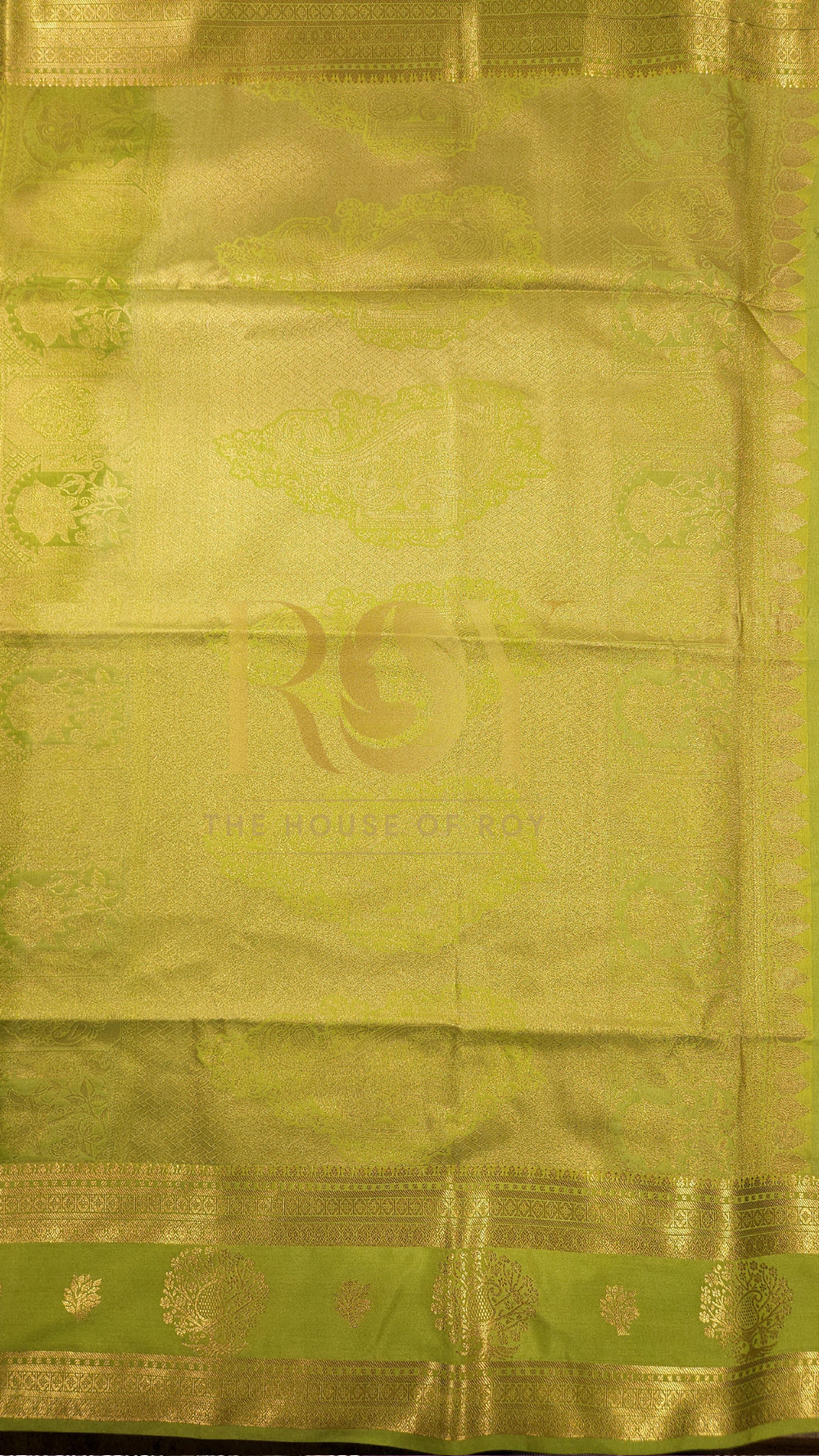 Lemon Green Retta Petta Fancy Saree