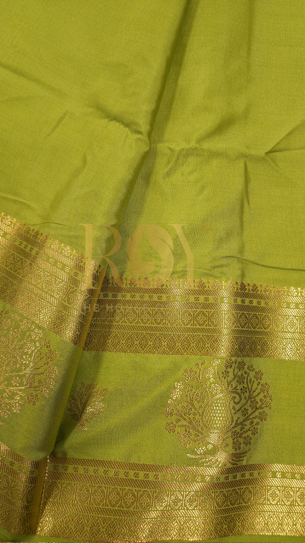 Lemon Green Retta Petta Fancy Saree
