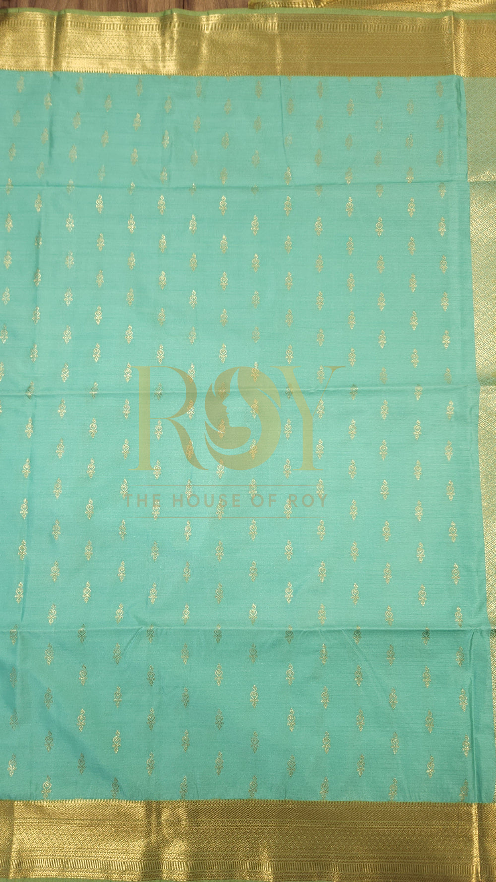 Light Aquamarine 1000 Butta Soft Silk Saree