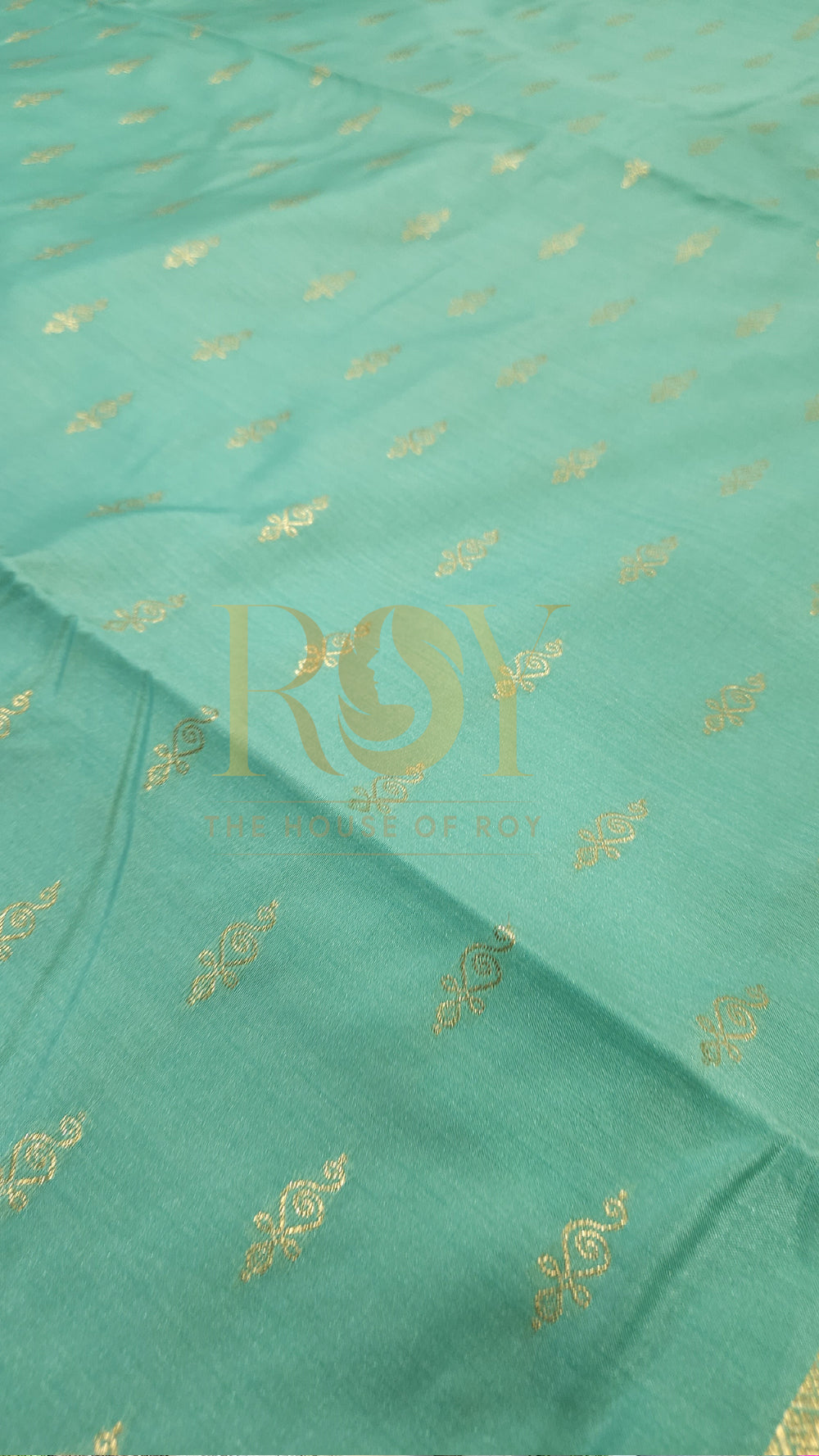 Light Aquamarine 1000 Butta Soft Silk Saree