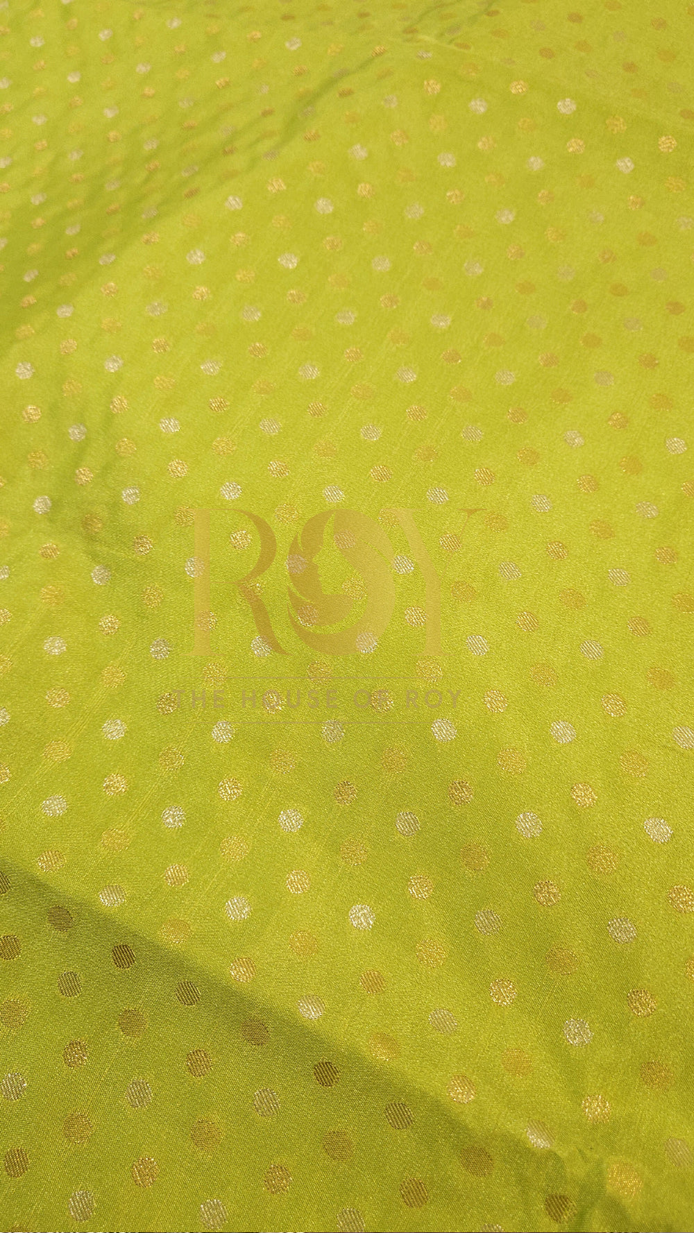 Lime Green Polka Dot Luxury Soft Silk Saree