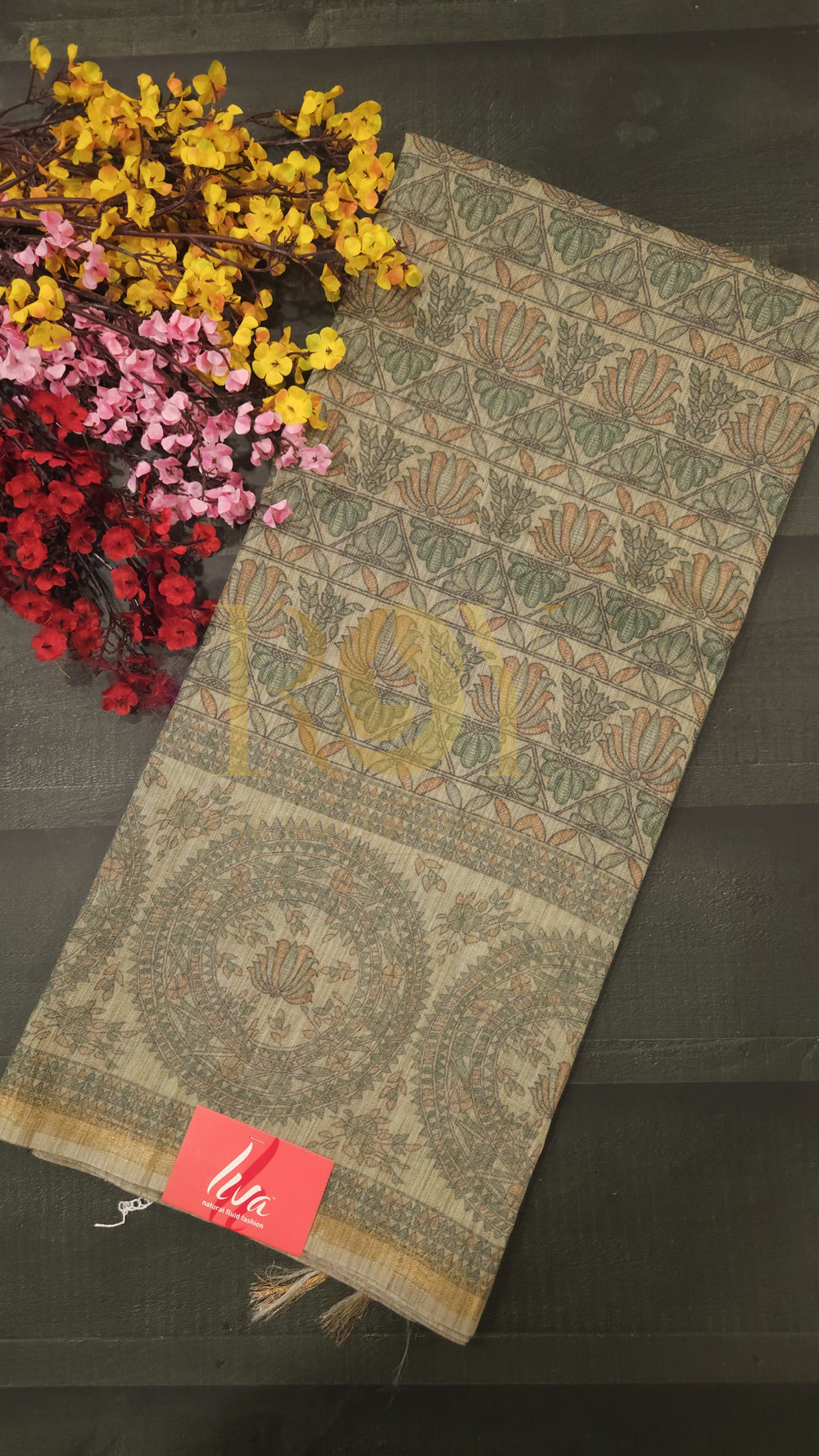 Madhubani Print Liva Cotton Saree