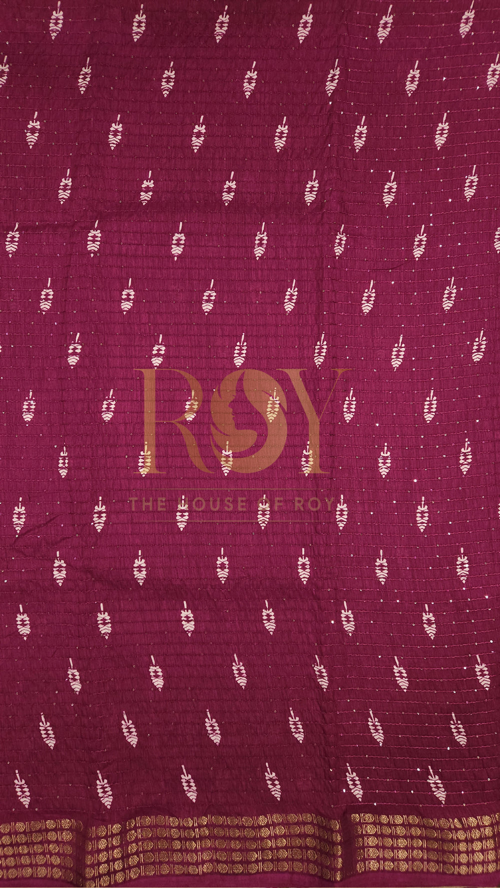 Magenta sequinned saree