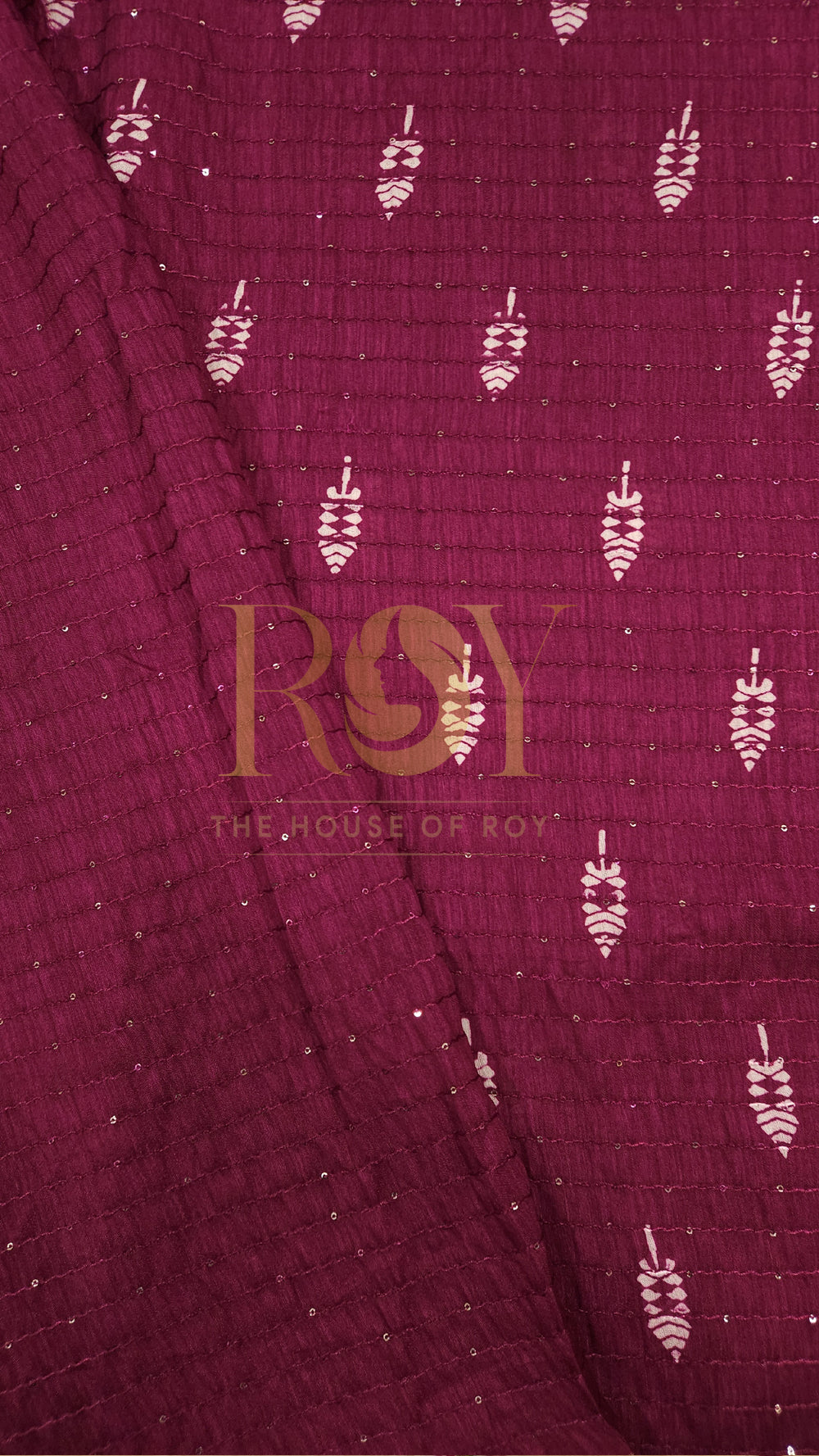 Magenta sequinned saree