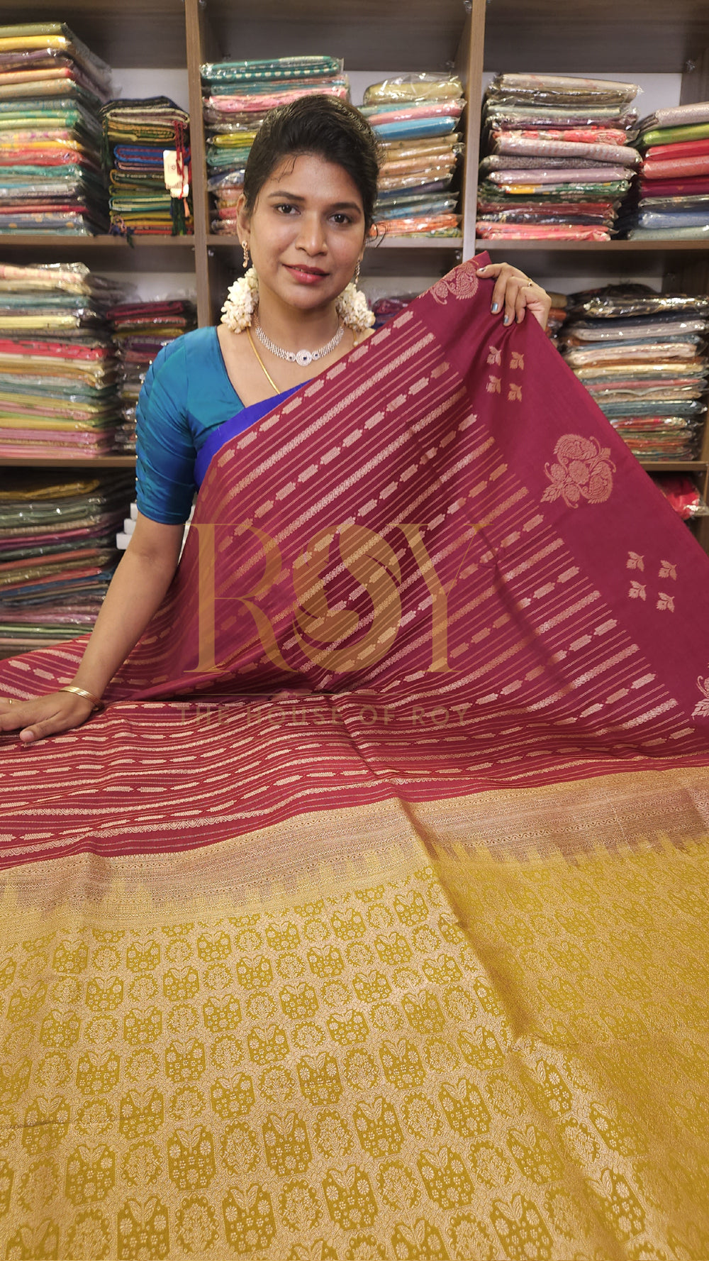 Maroon soft silk