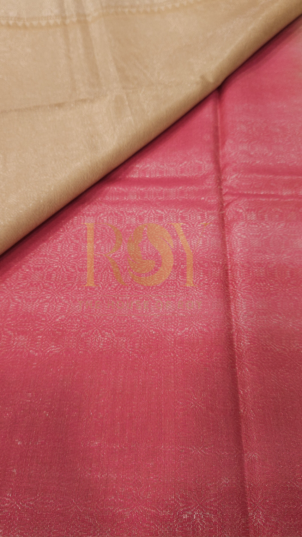 Mauve Pink with Beige Silver Zari Saree