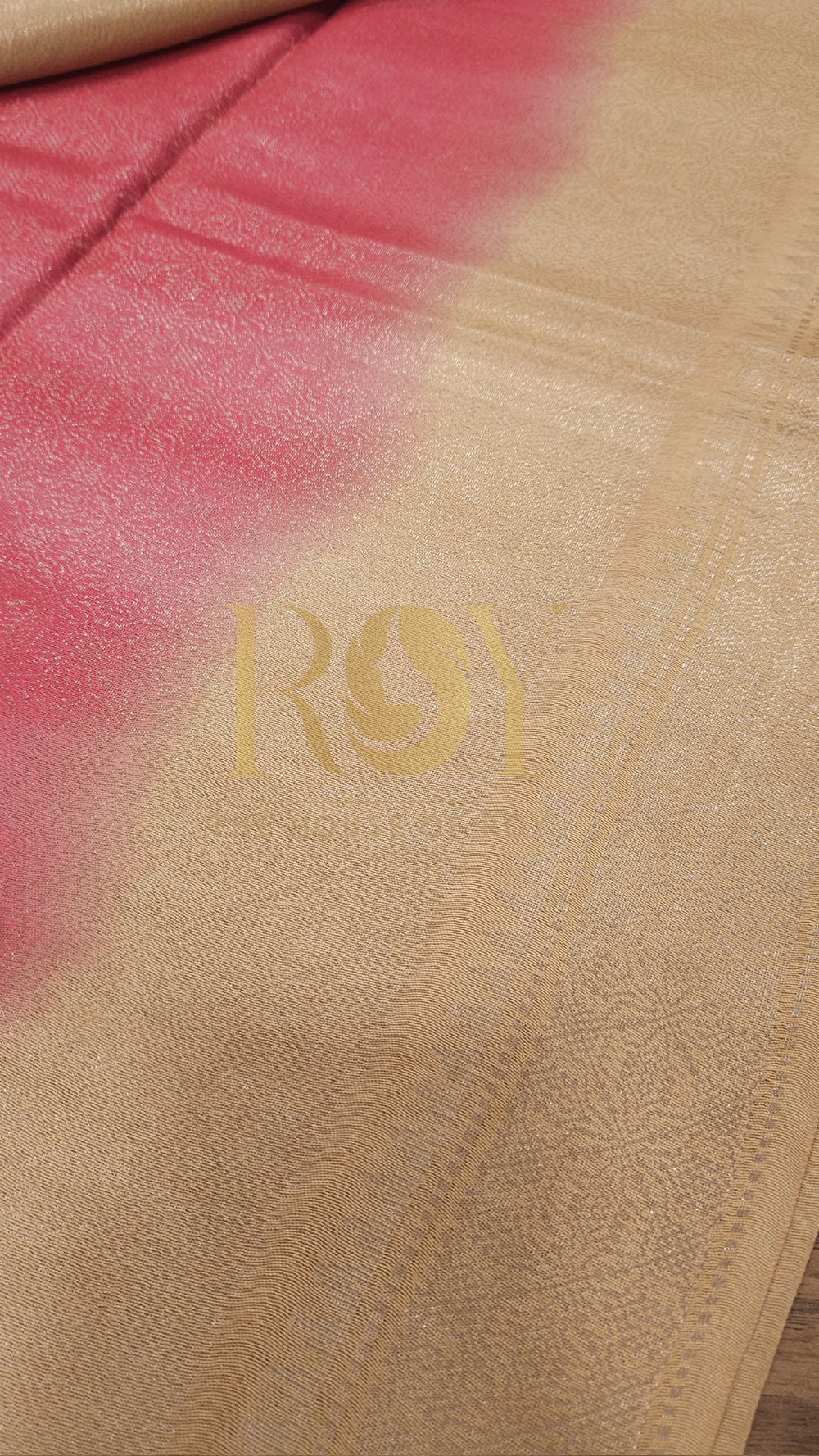 Mauve Pink with Beige Silver Zari Saree