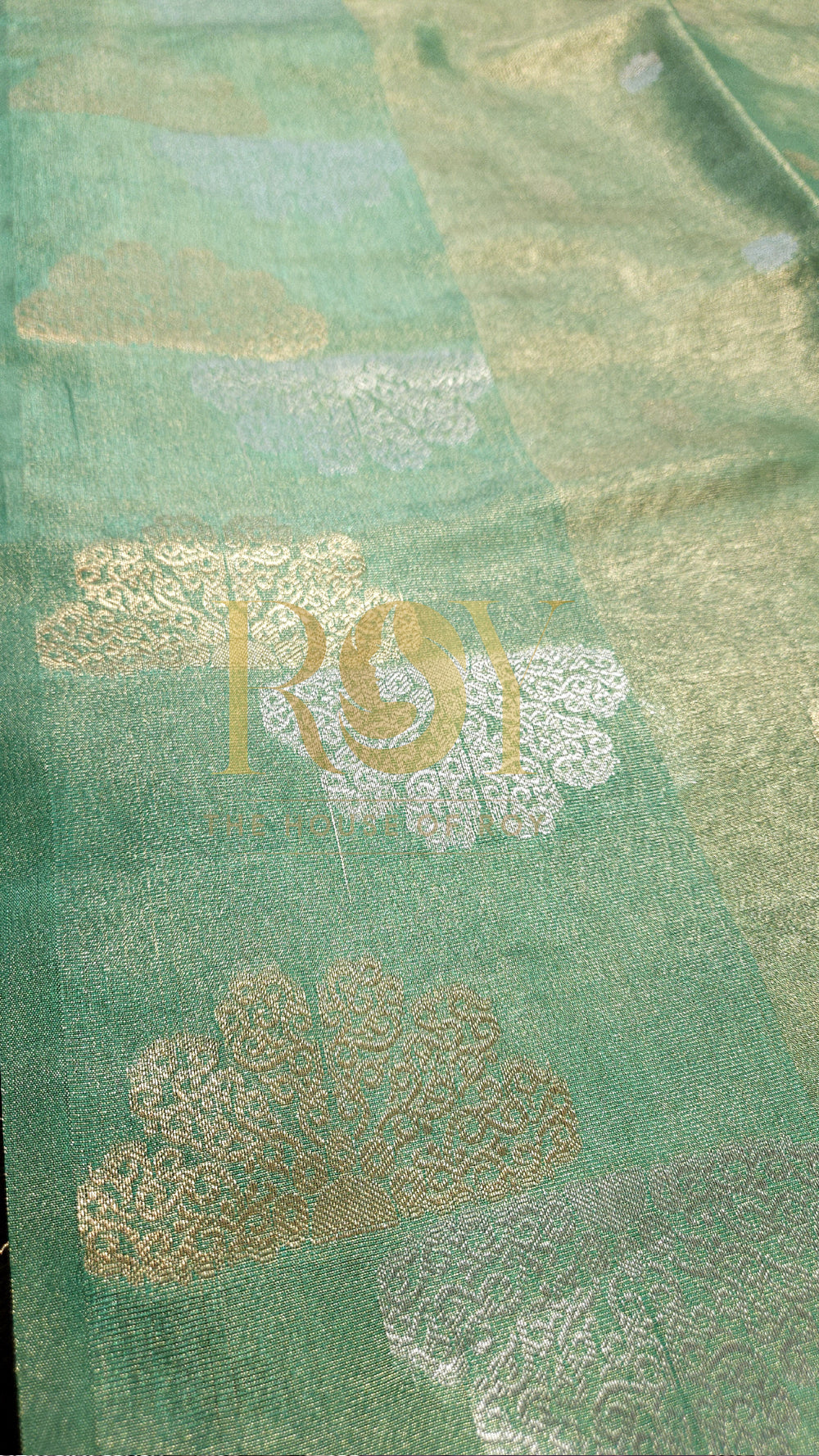 Mint Green Kora Tissue Silk Saree