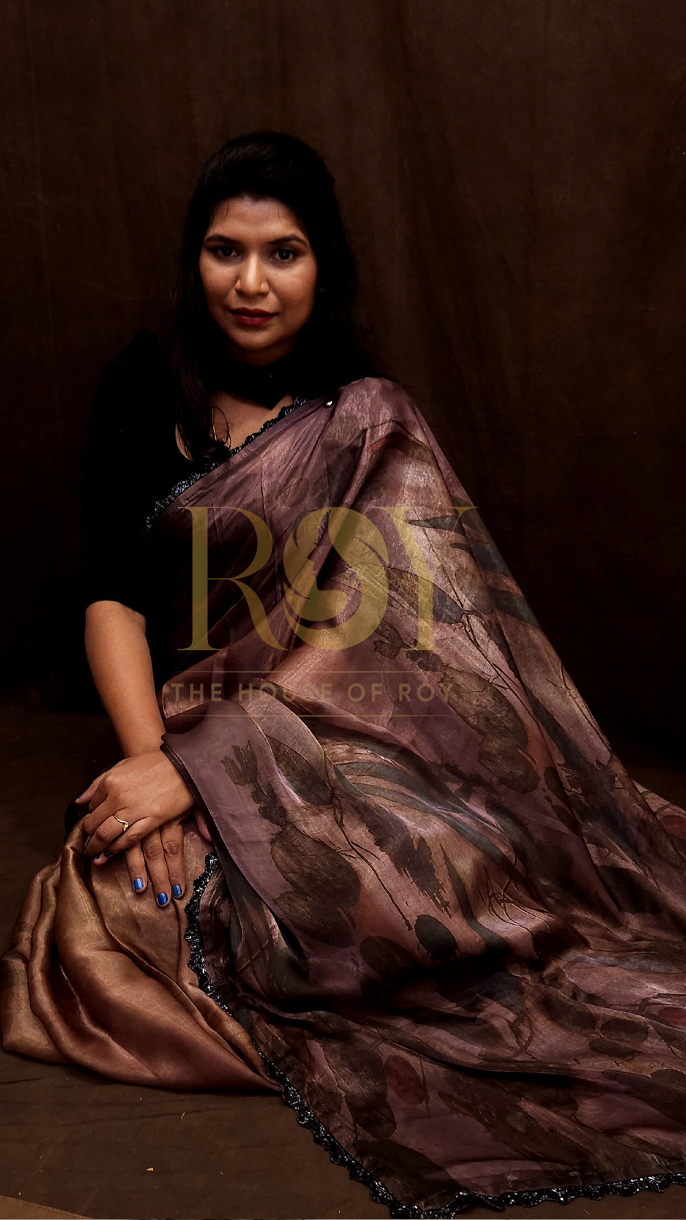 Mocha Satin Silk Saree
