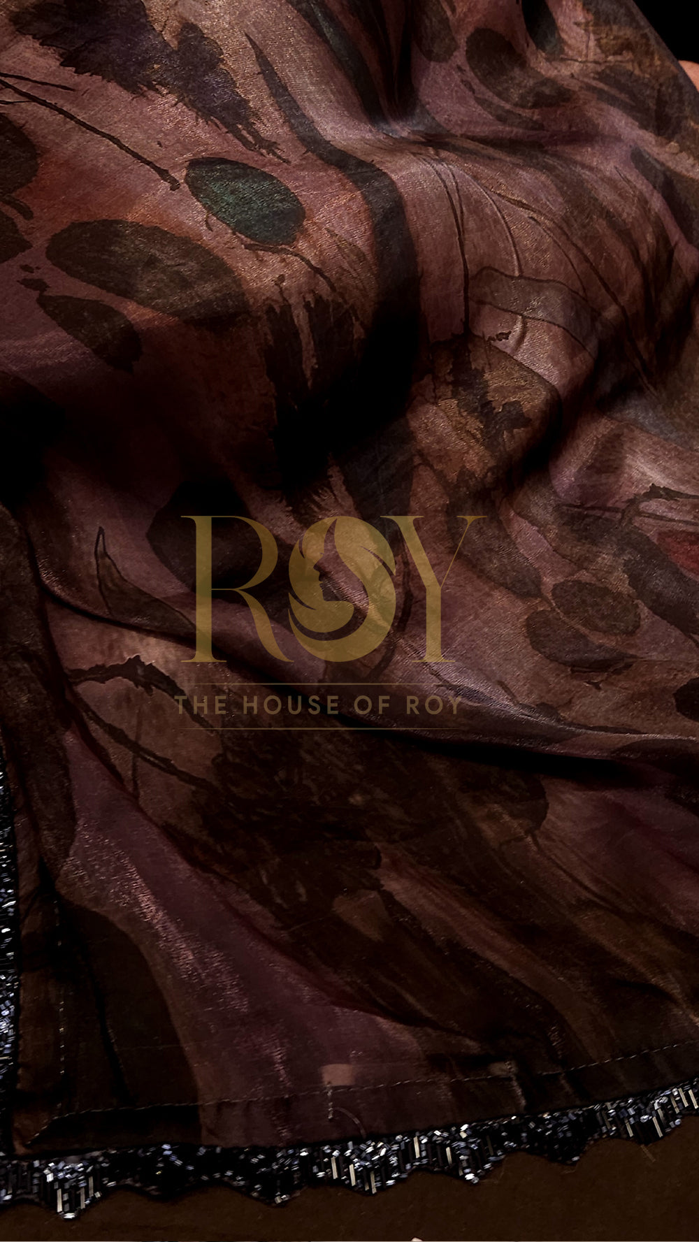 Mocha Satin Silk Saree