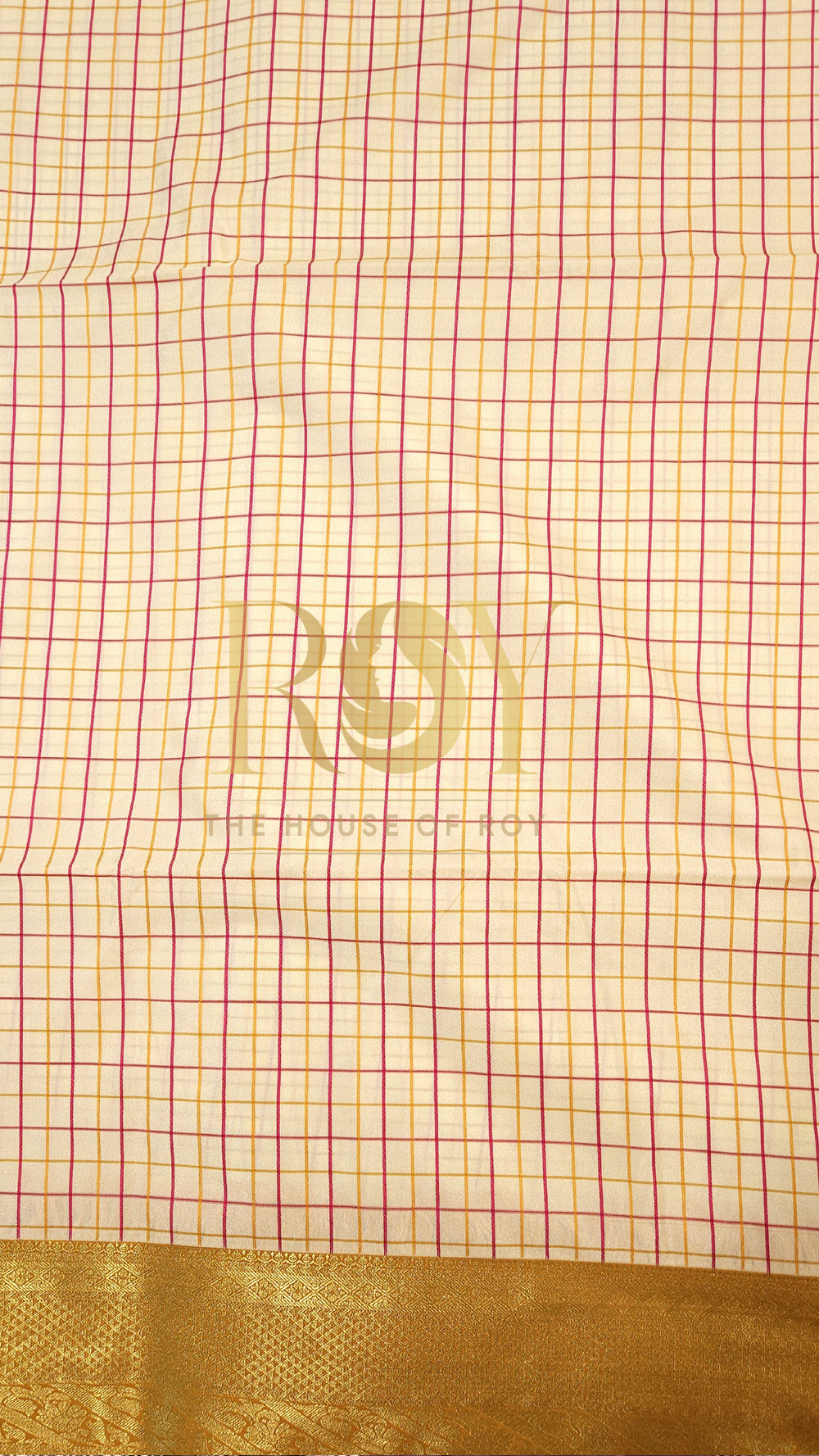 Mustard and Pink Kattam Cream Luxury Soft Silk Saree