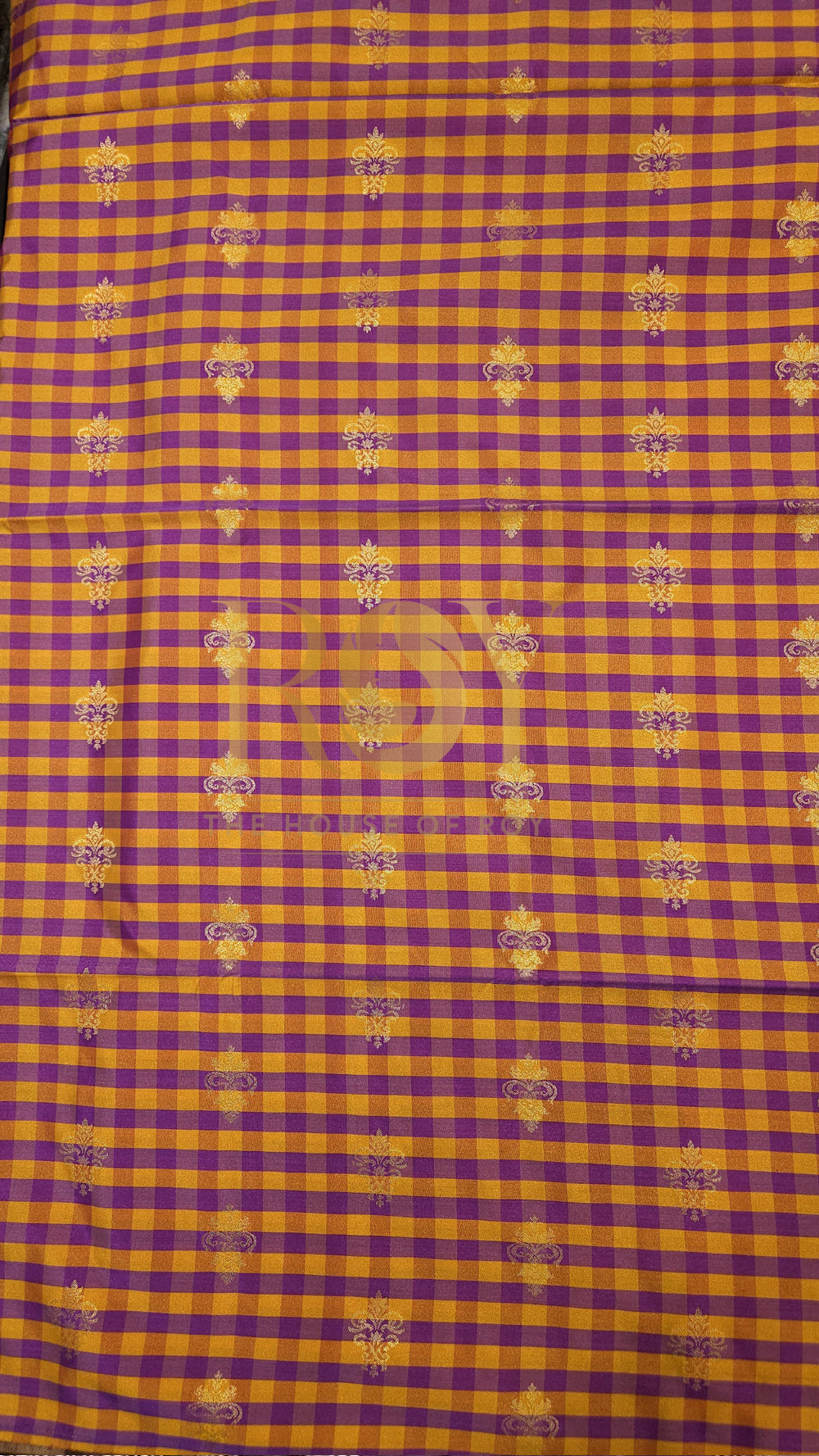 Mustard and Purple Kattam Luxury Soft Silk Saree