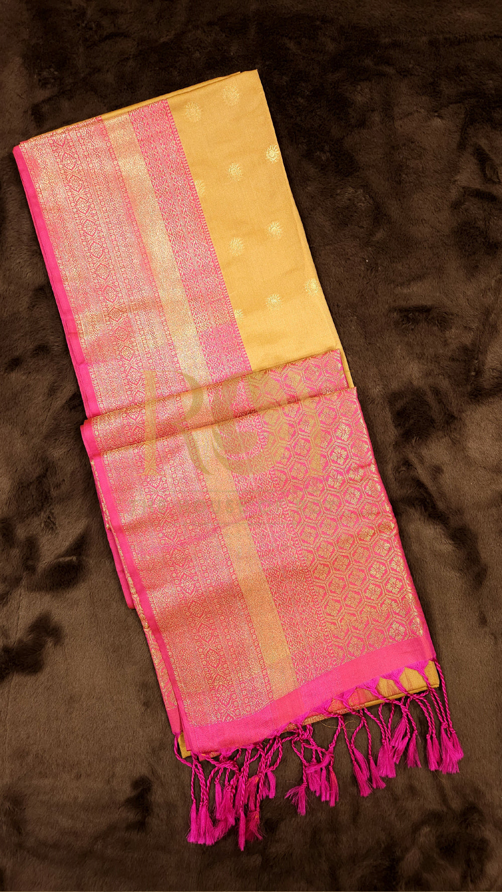 Mustard Yellow Mix Soft Silk Saree