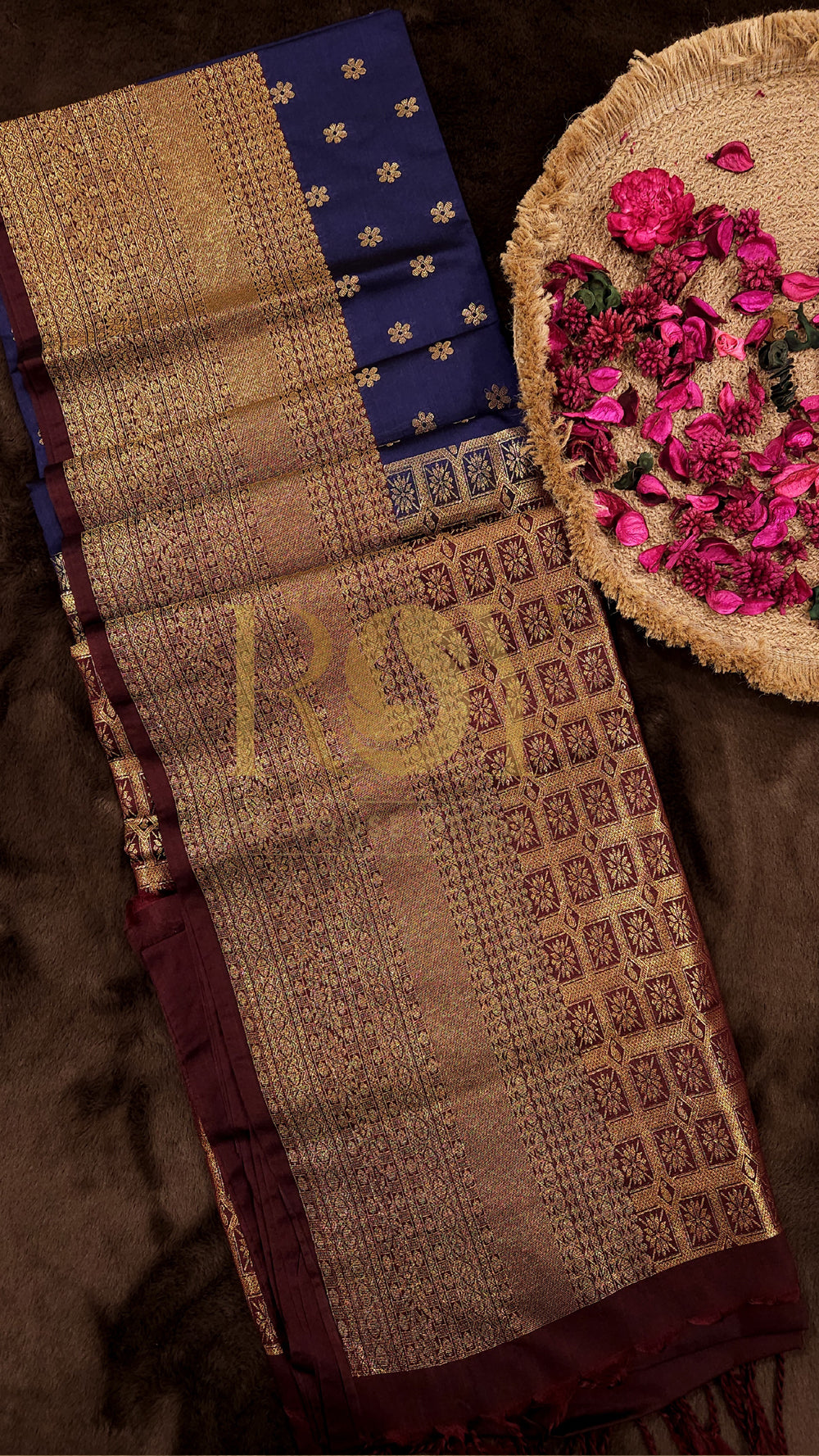 Navy Blue Mix Soft Silk Saree