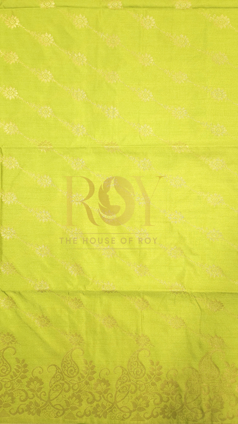 Neon Green Turning Border Soft Silk Saree