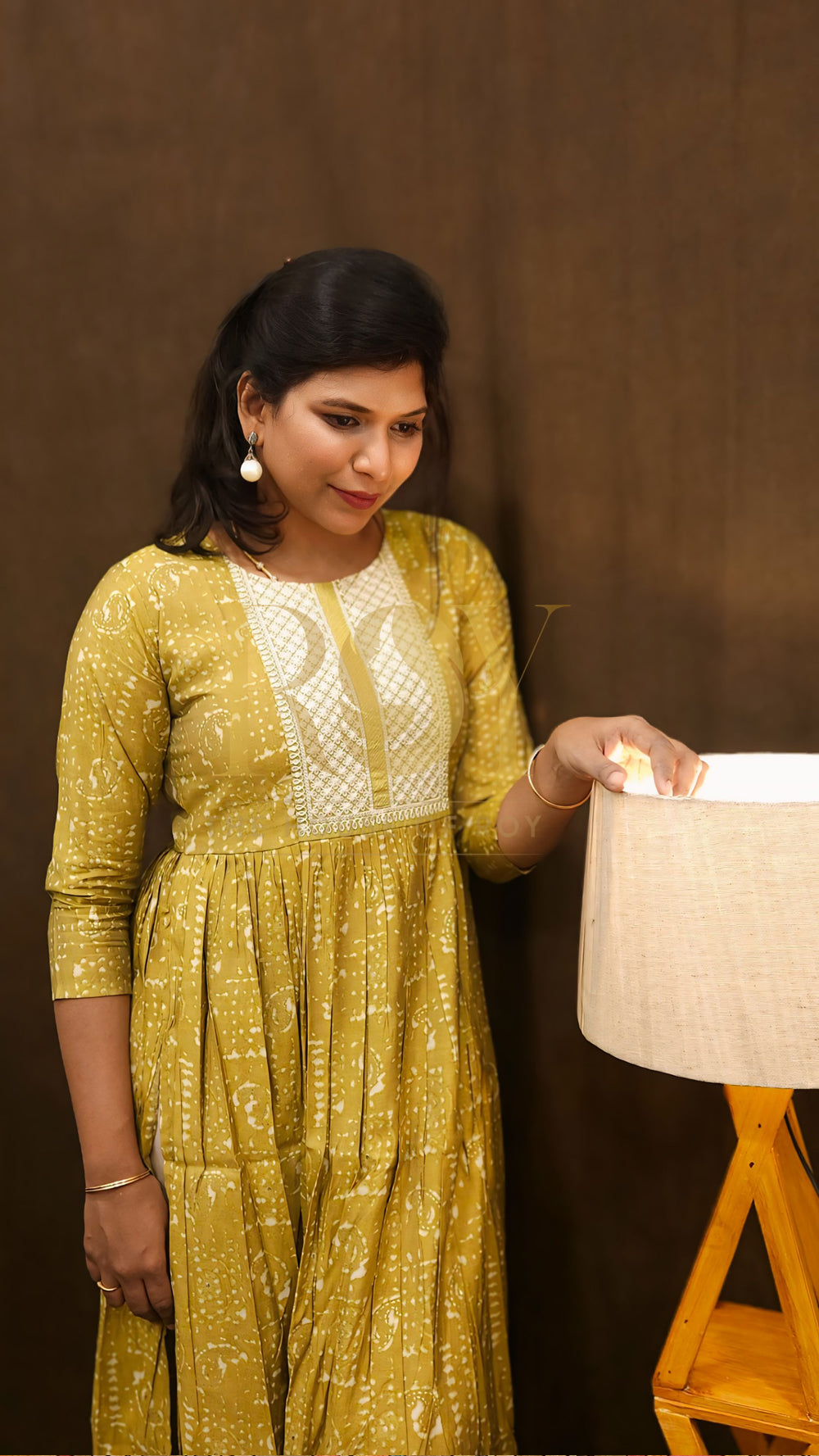 Olive Green Tie Dye Dress/Kurti