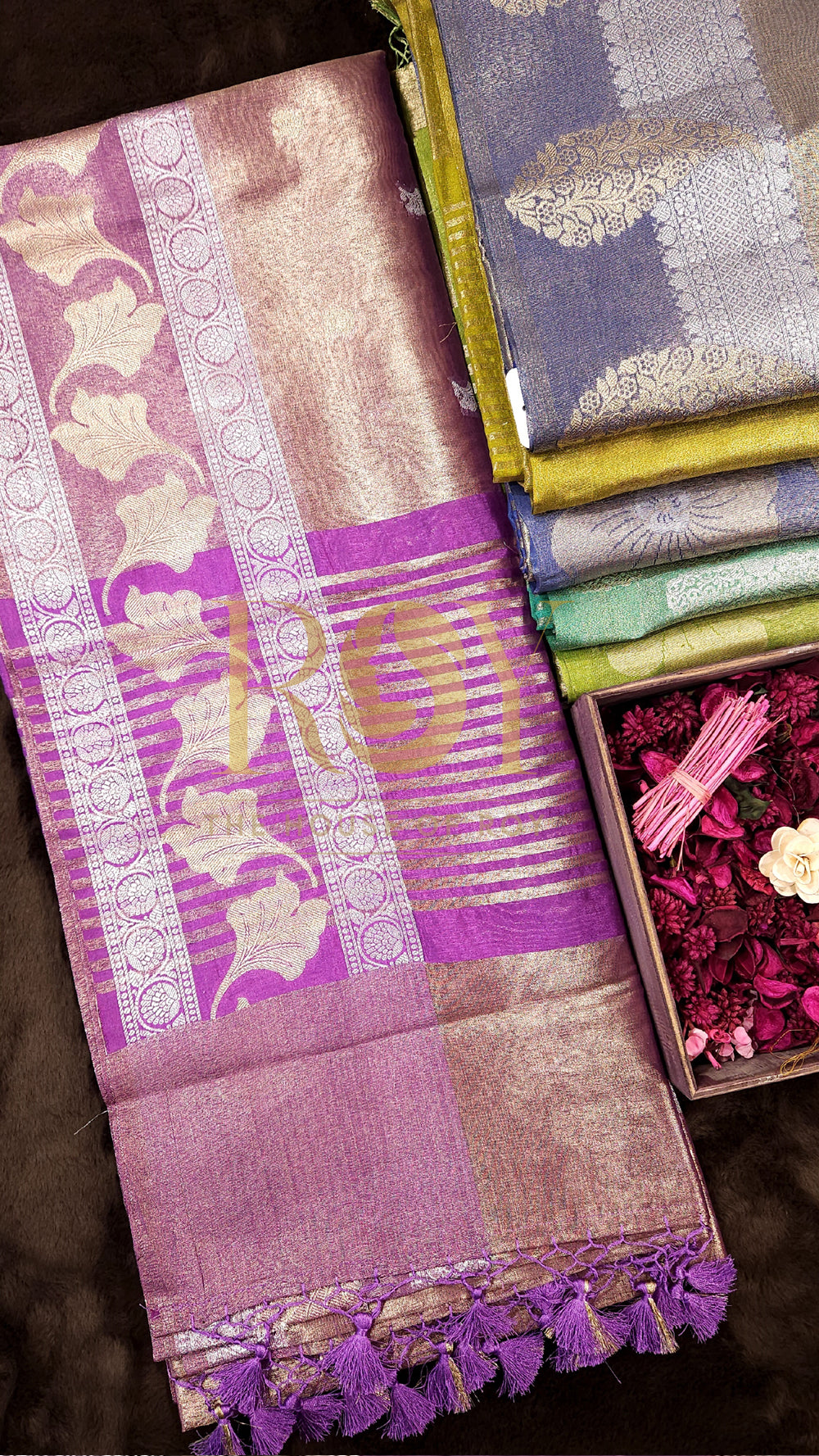 Onion Pink Kora Tissue Silk Saree