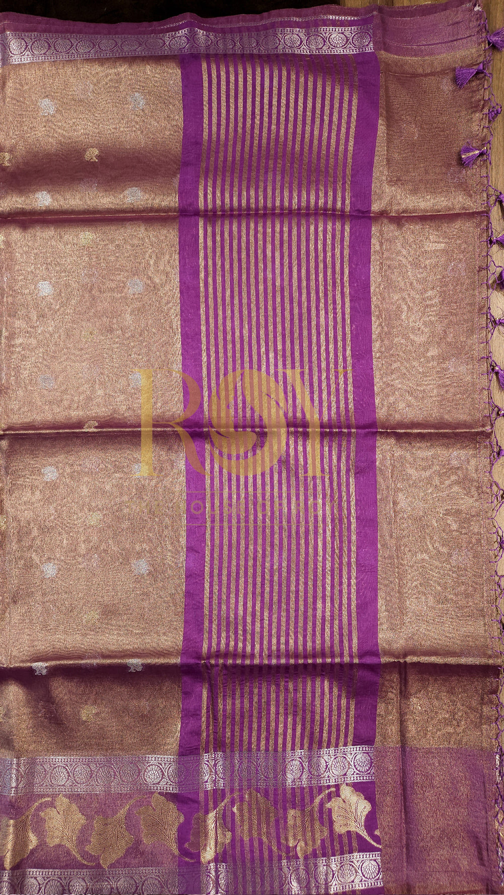 Onion Pink Kora Tissue Silk Saree