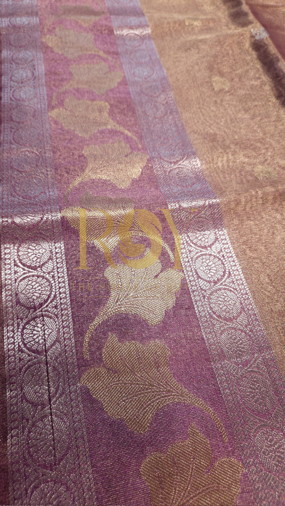 Onion Pink Kora Tissue Silk Saree