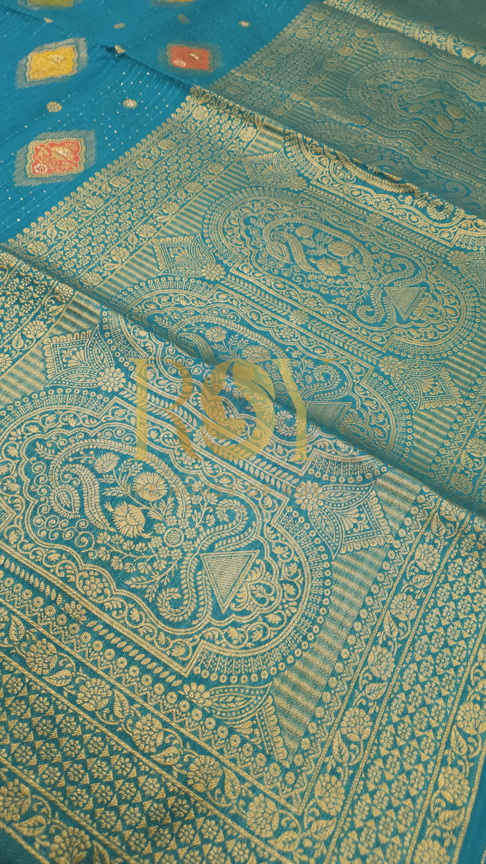Turquoise Blue Padica Silk Saree