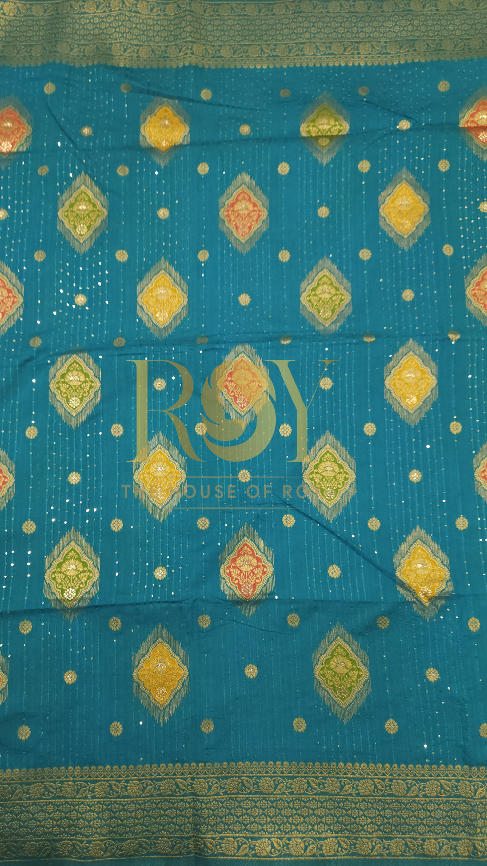 Turquoise Blue Padica Silk Saree
