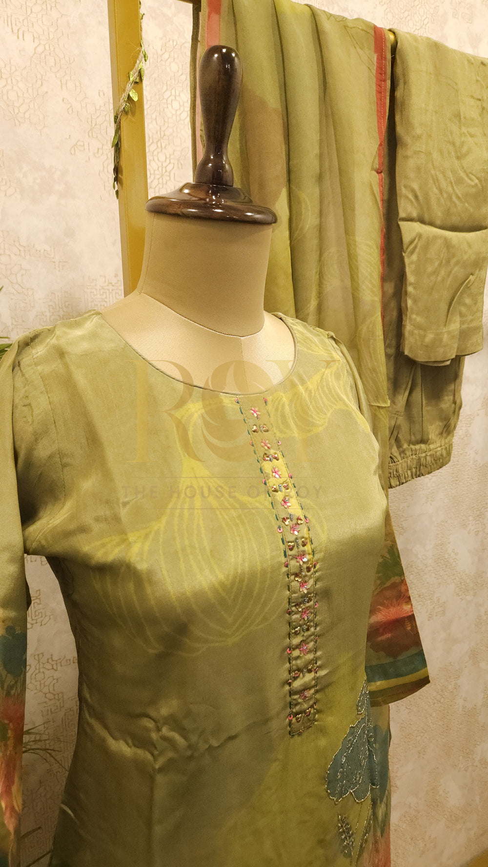 Pale Green Digital Print Chudi Set