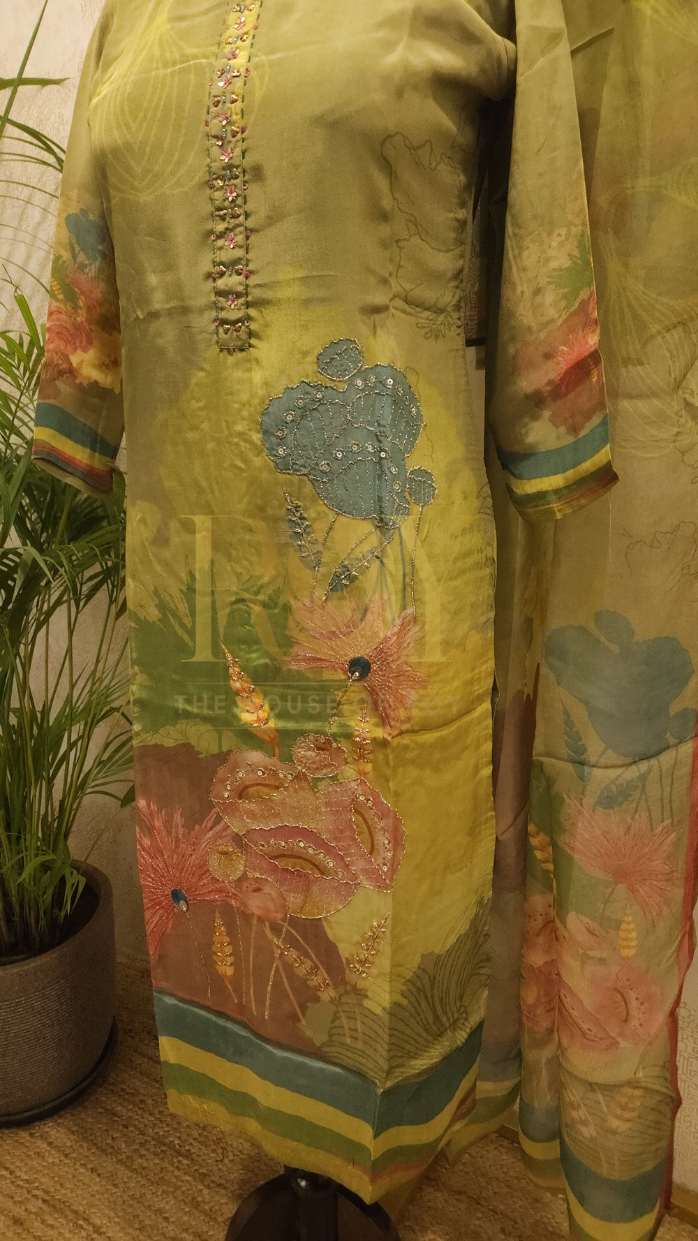Pale Green Digital Print Chudi Set