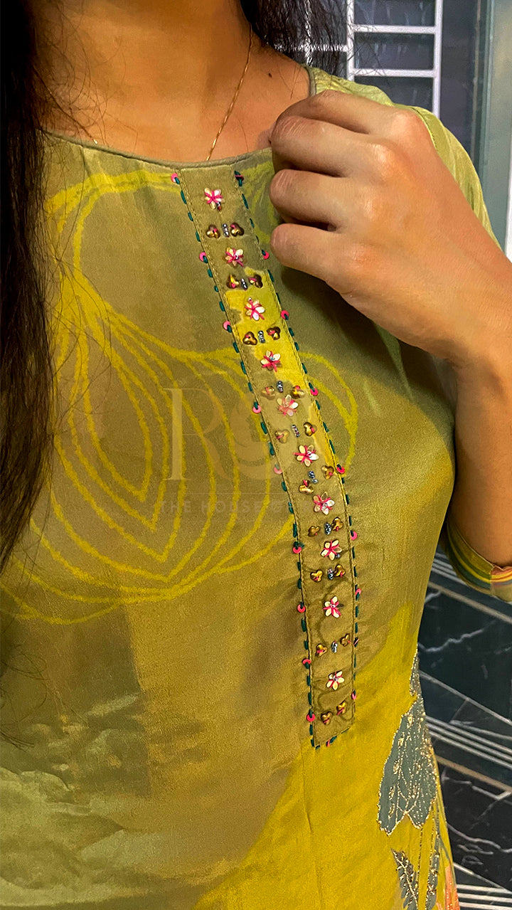 Pale Green Digital Print Chudi Set