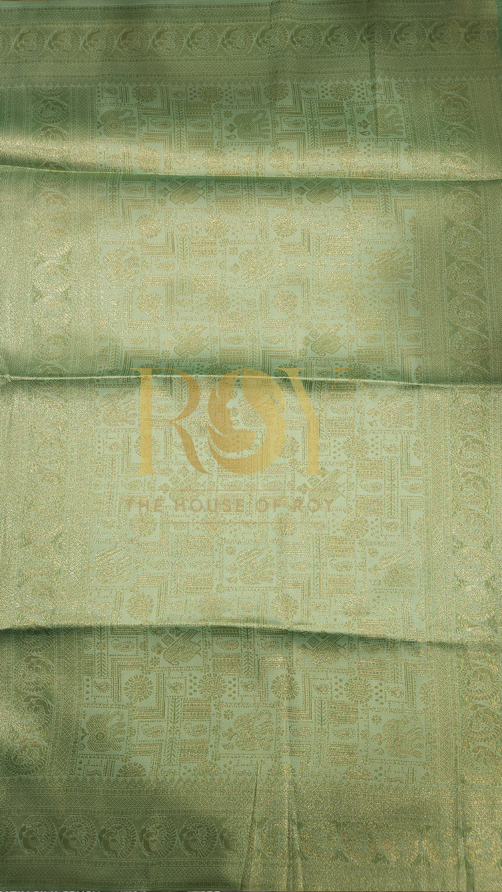 Parrot green with mint green kattam zari mix soft silk