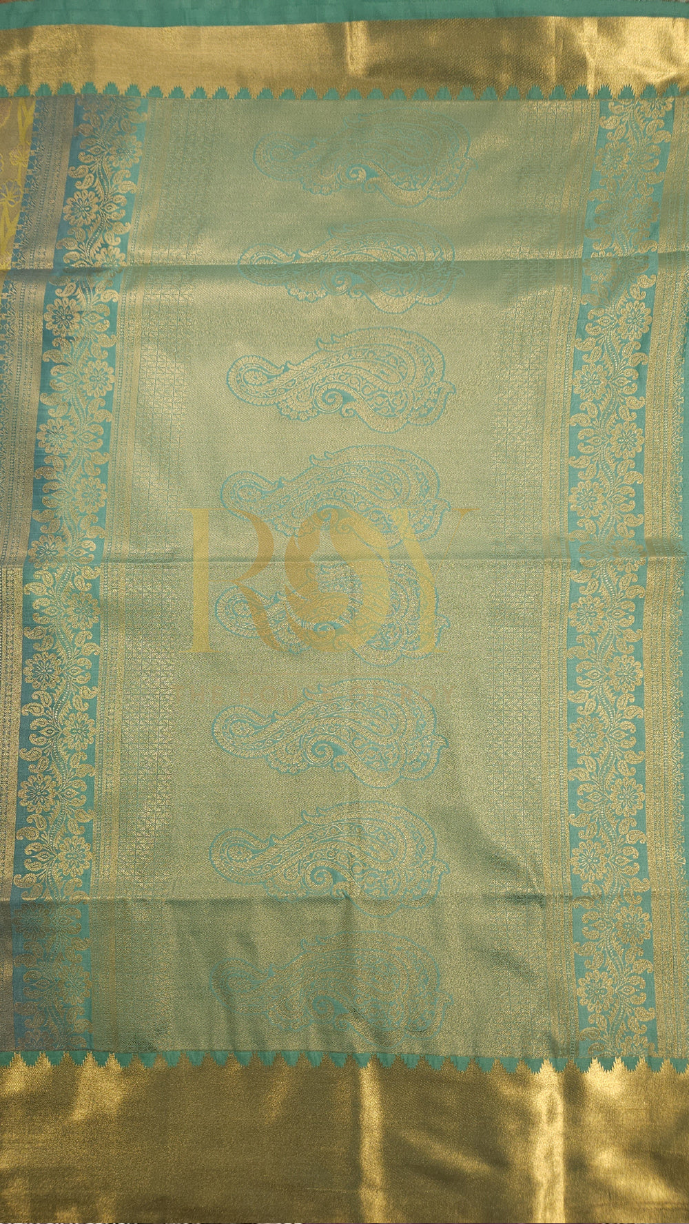 Pastel green jacquard soft silk