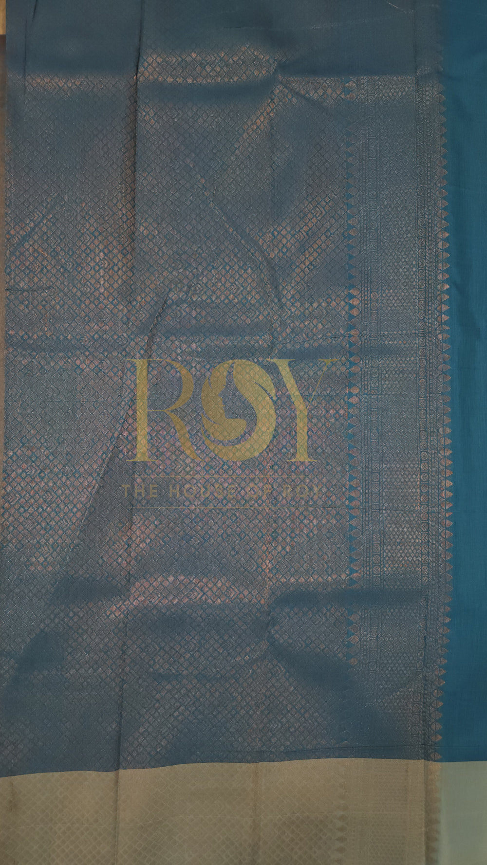 Patola Print Silk Cotton Saree in Firozi Blue