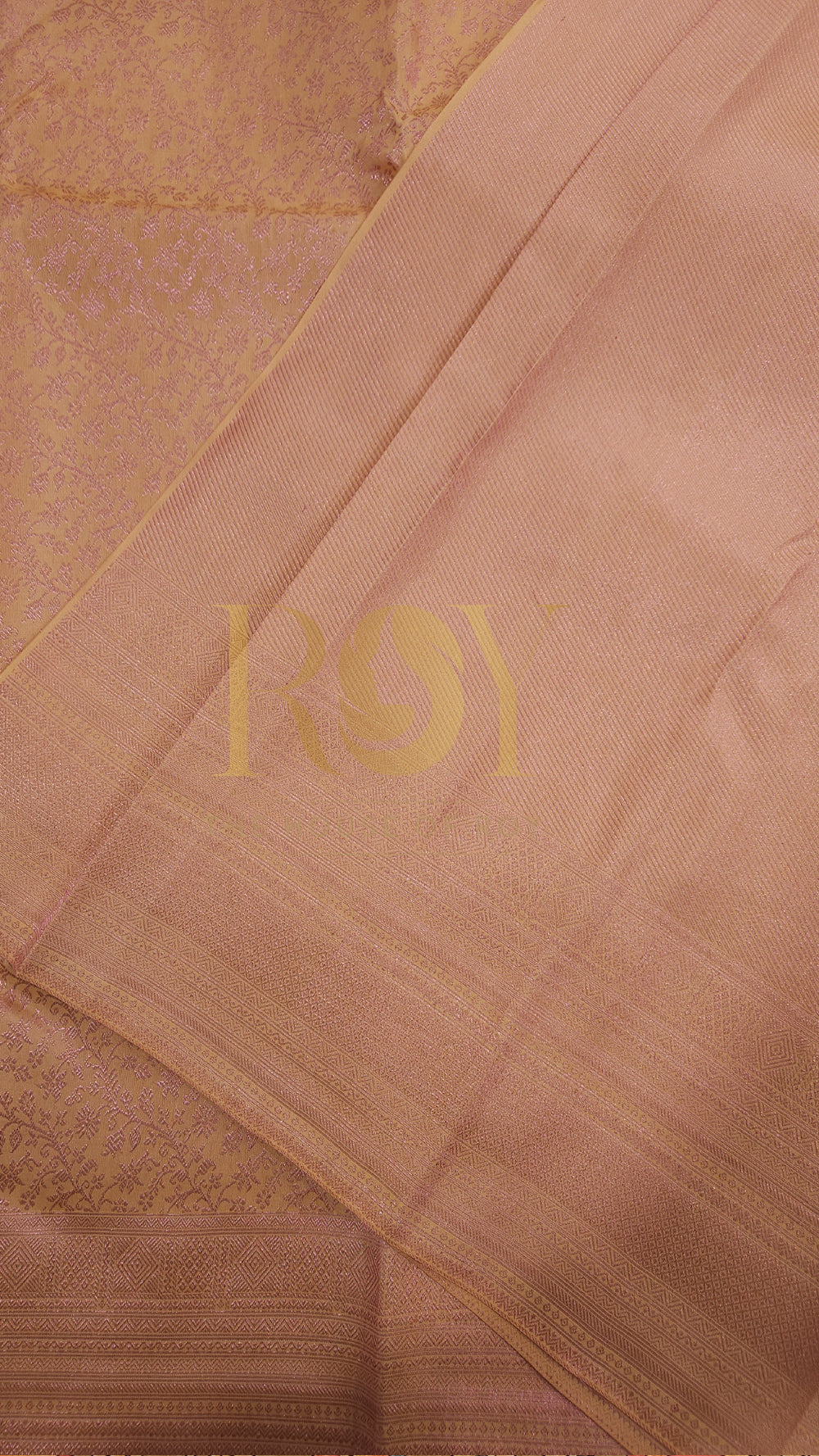 Peach Pure Kancheepuram Silk Saree