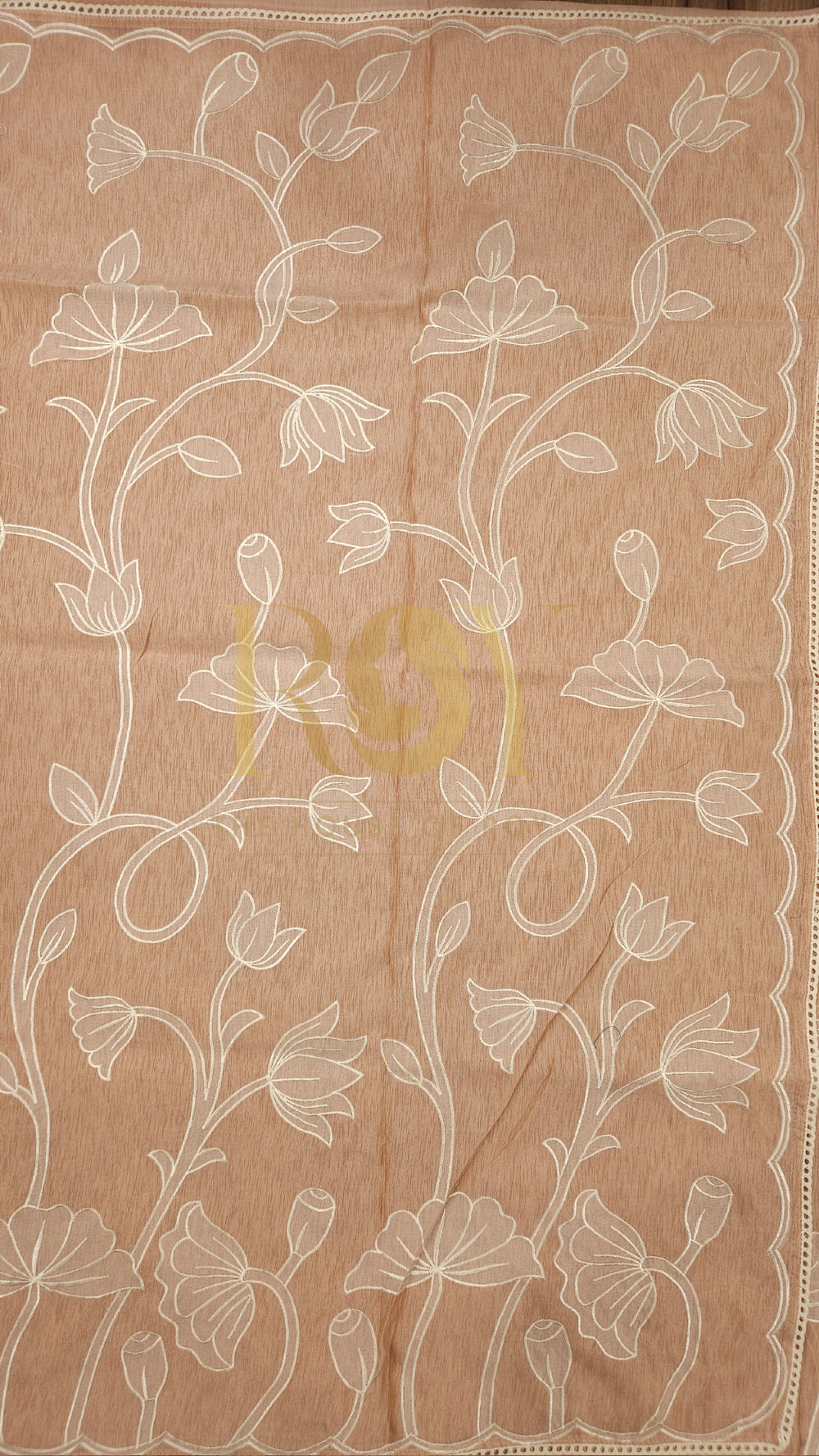 Peach Applique Saree