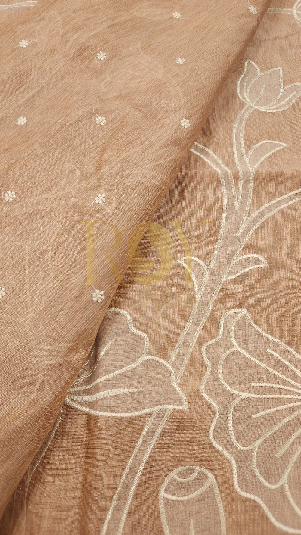 Peach Applique Saree