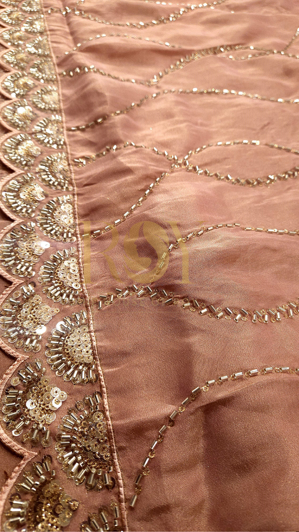 Peach Party Wear Saree