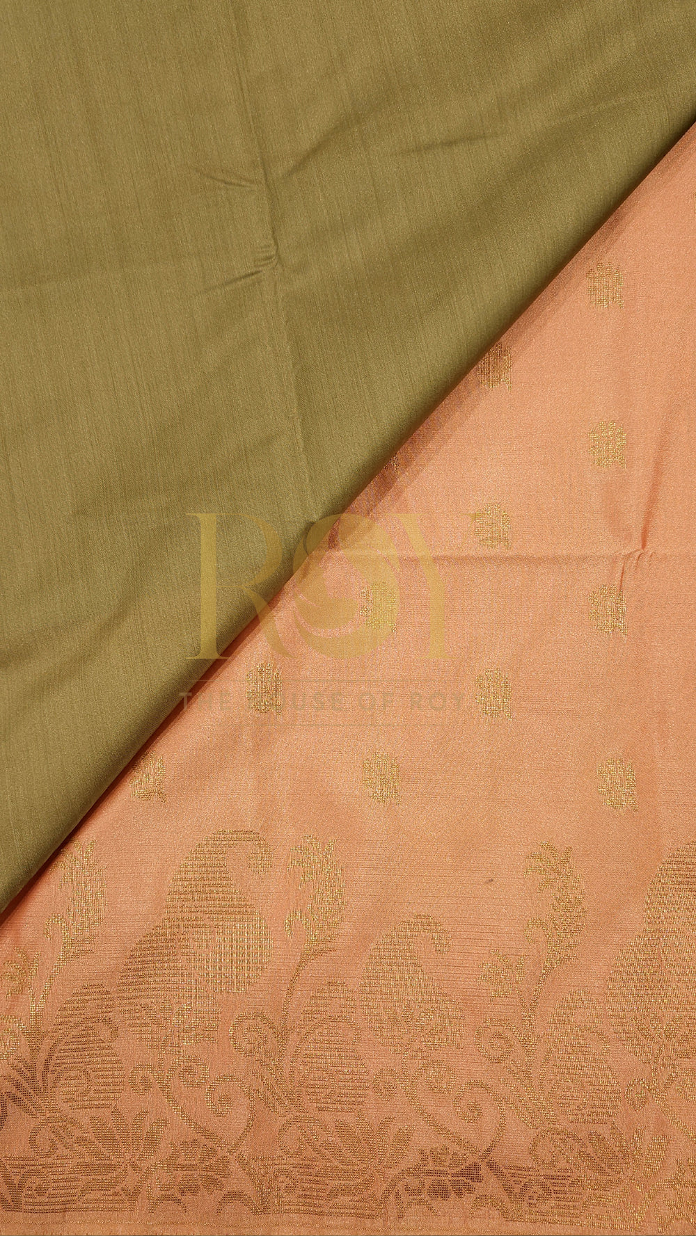 Peach Turning Border Soft Silk Saree