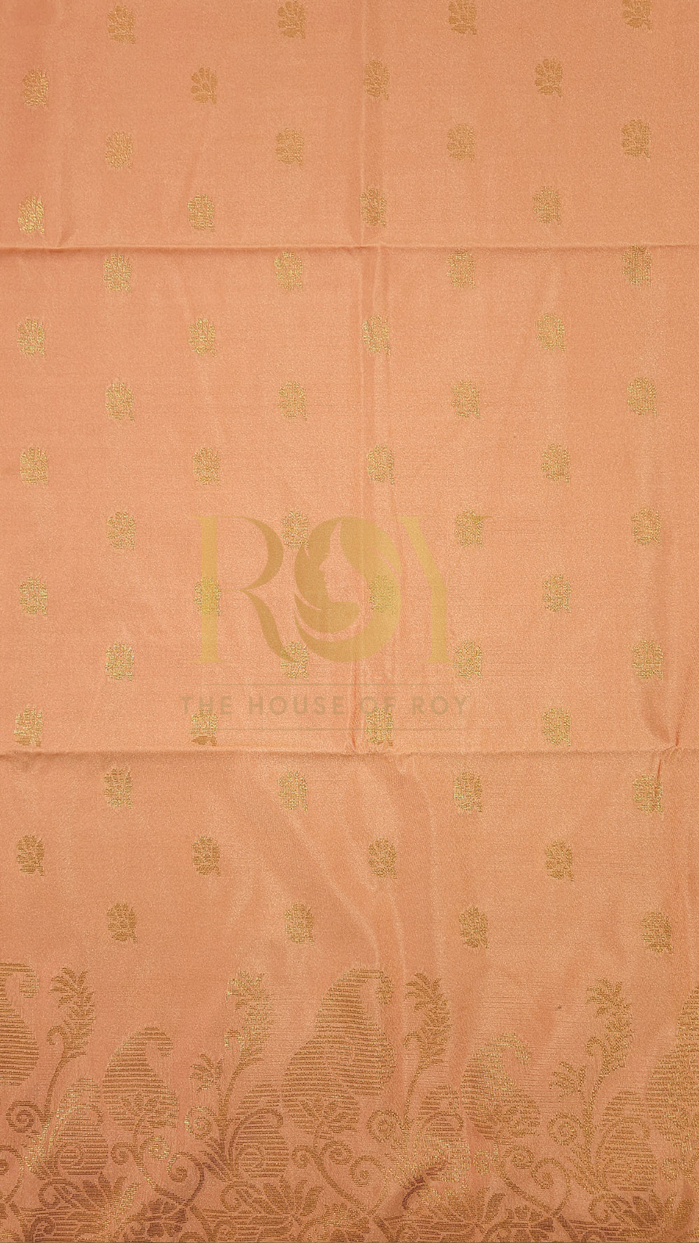 Peach Turning Border Soft Silk Saree