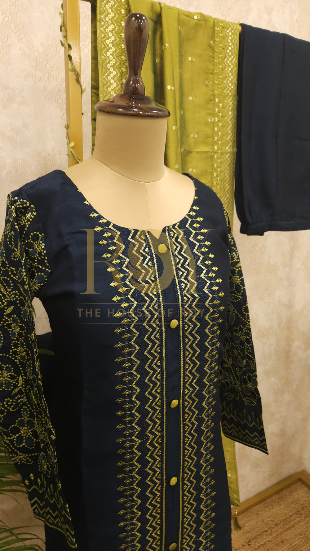 Peacock Blue Heavy Chudi Set