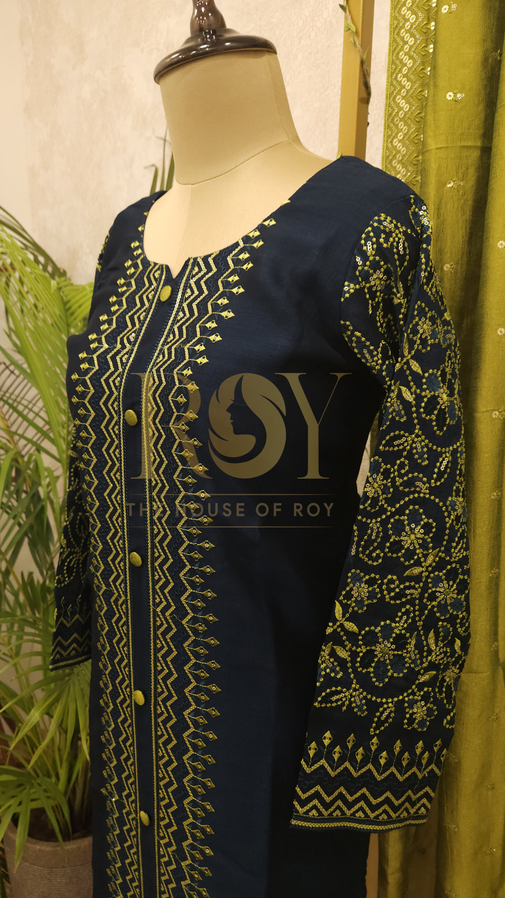 Peacock Blue Heavy Chudi Set